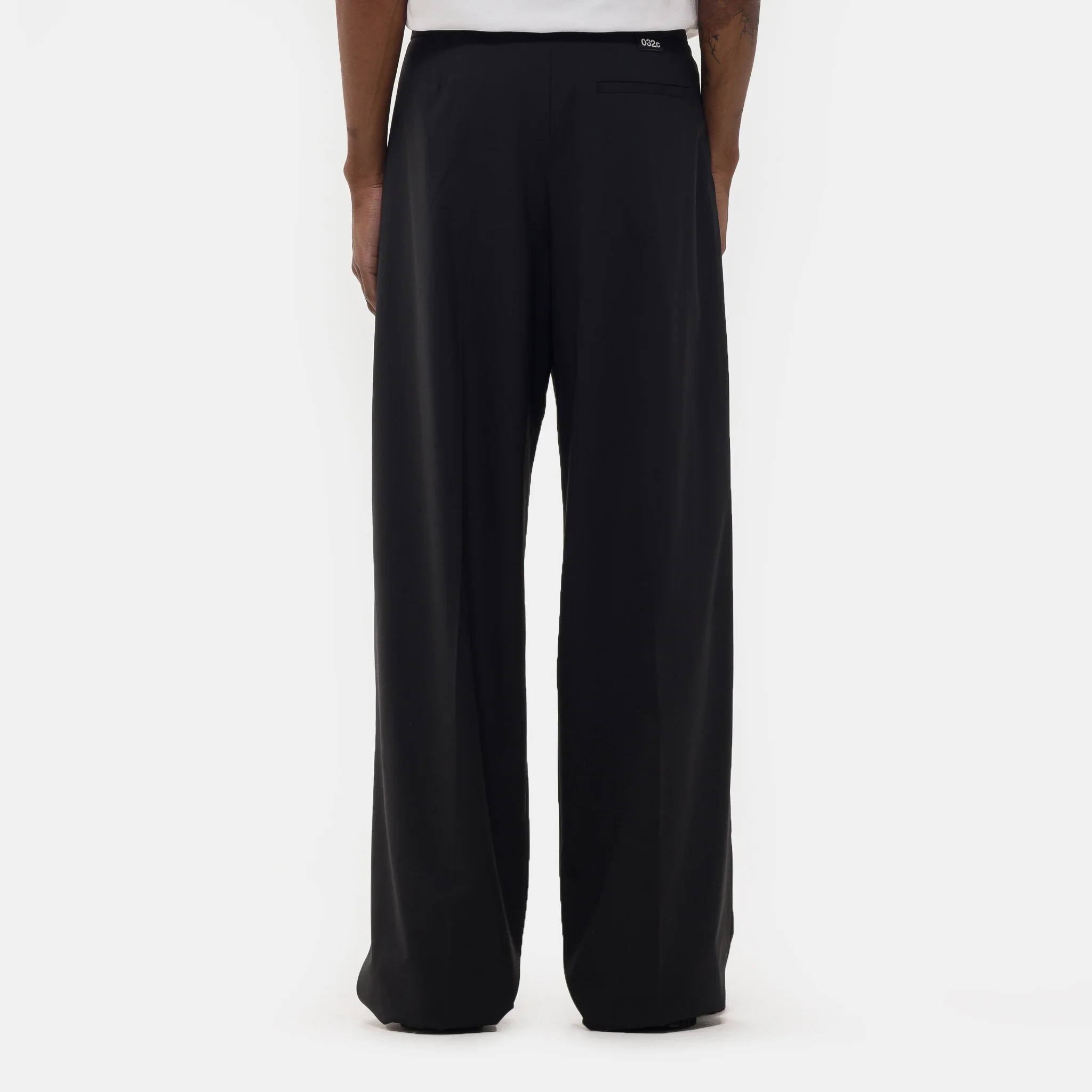 032C Office Attire Wide Leg Suit Pant in Black - Image 3
