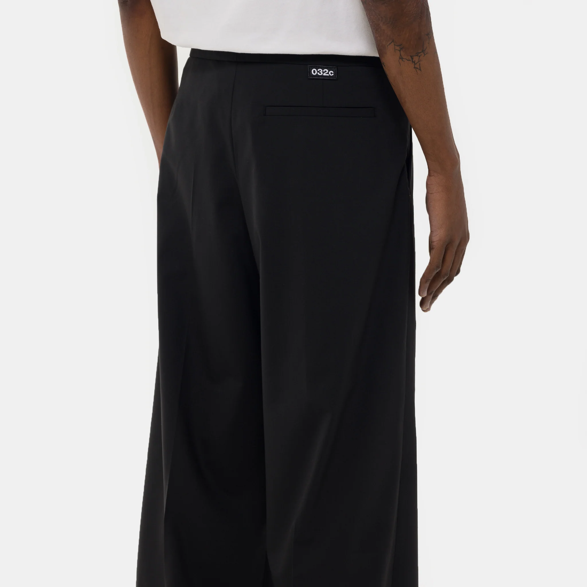 032C Office Attire Wide Leg Suit Pant in Black - Image 5