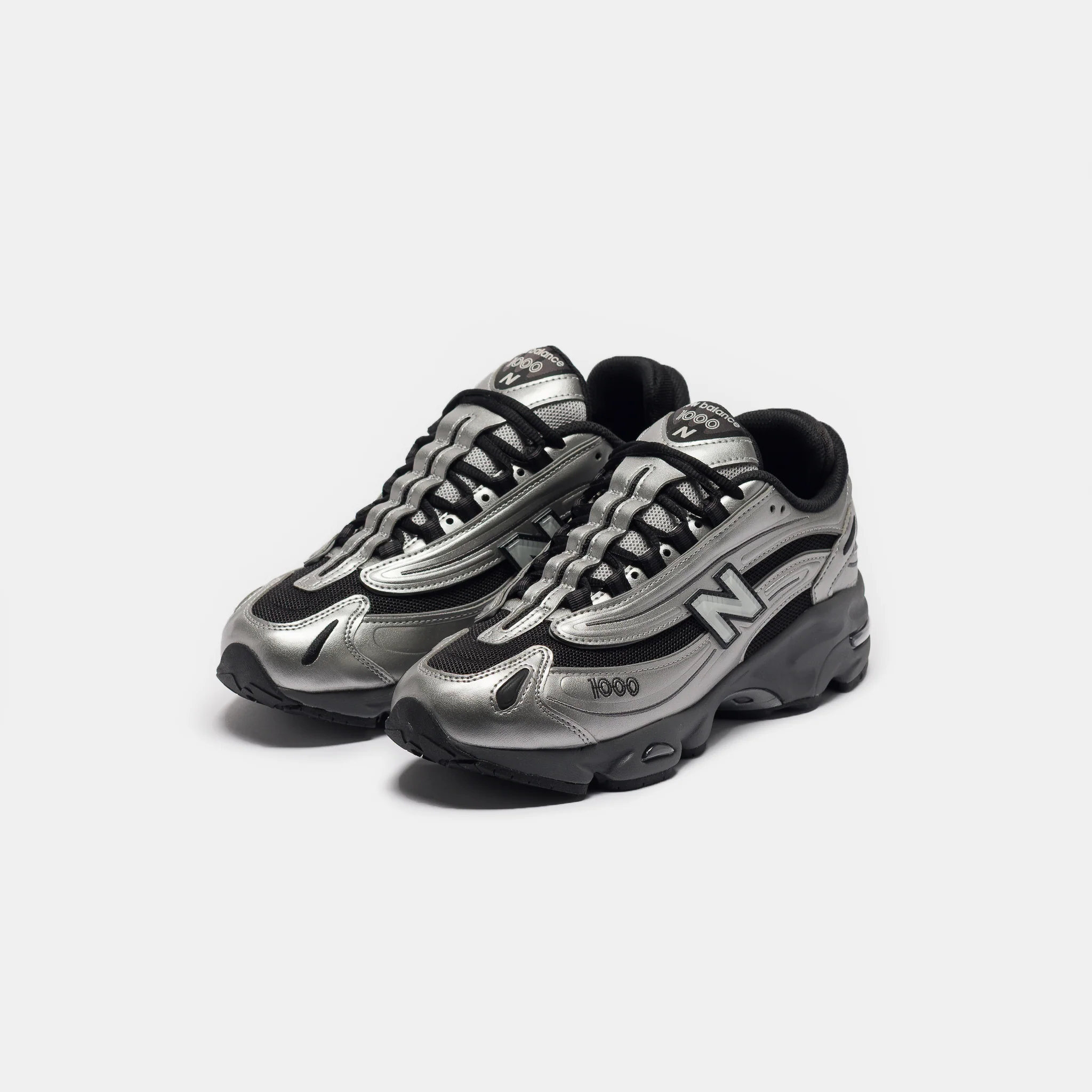 1000 Sneaker in Silver Metallic/Green - Image 3