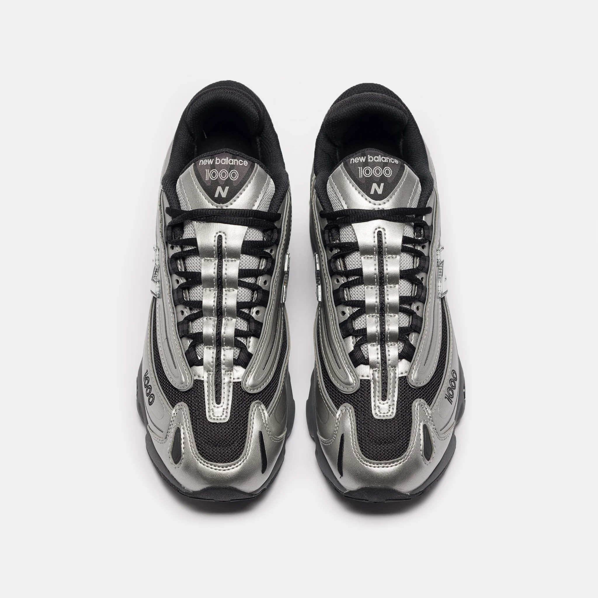 1000 Sneaker in Silver Metallic/Green - Image 4