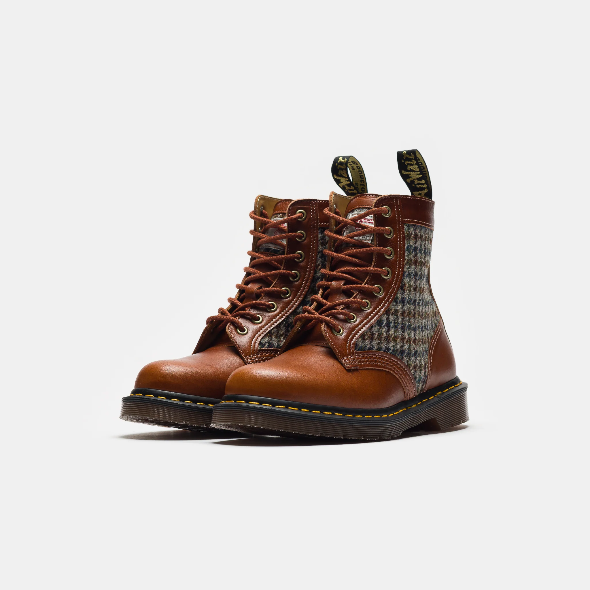 1460 Pascal Harris Tweed Boot	in Amber Tan/Multi - Image 2