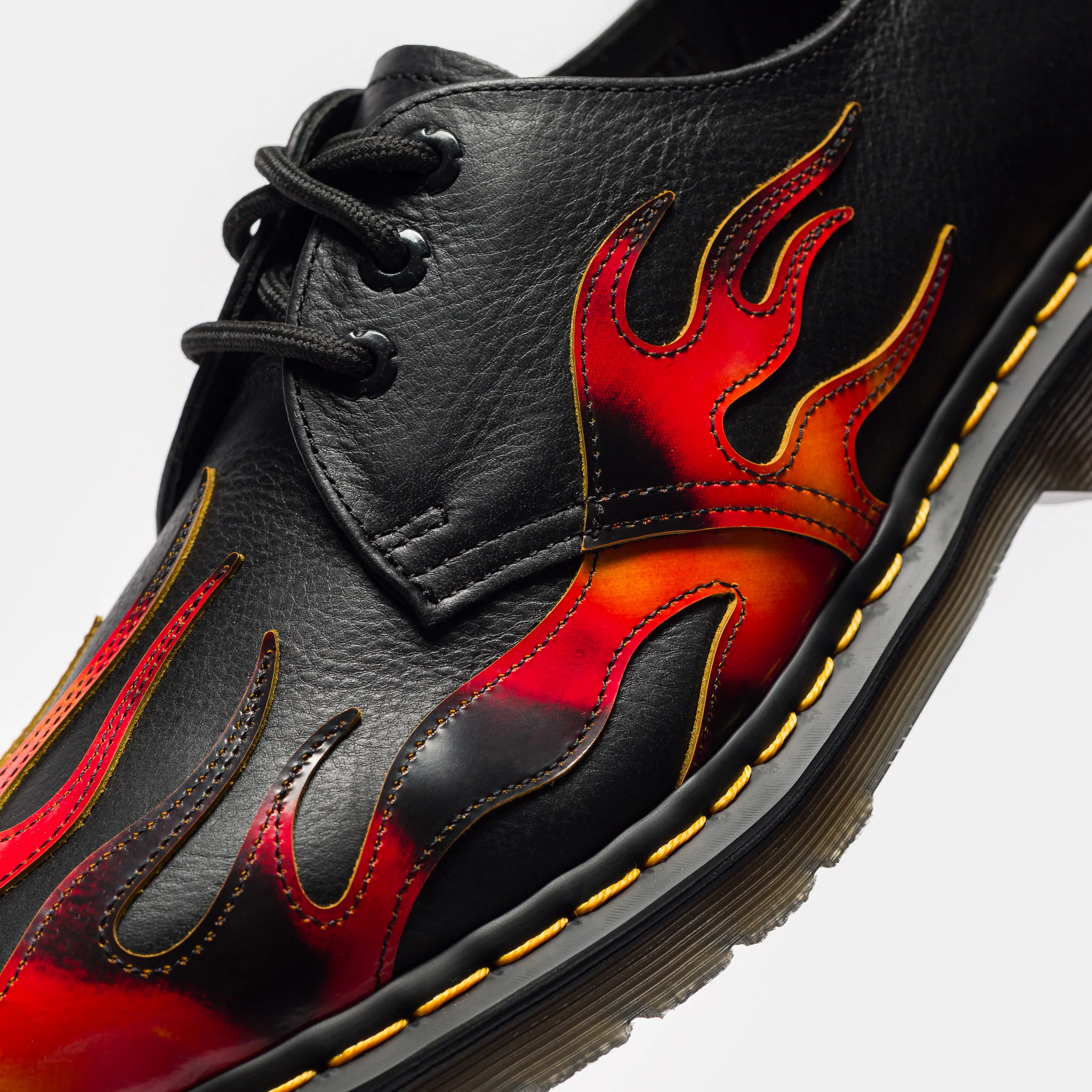 1461 Flame 3 Eye Shoe in Black/Vibrant Red/Yellow Overdrive/Multi Arcadia - Image 5