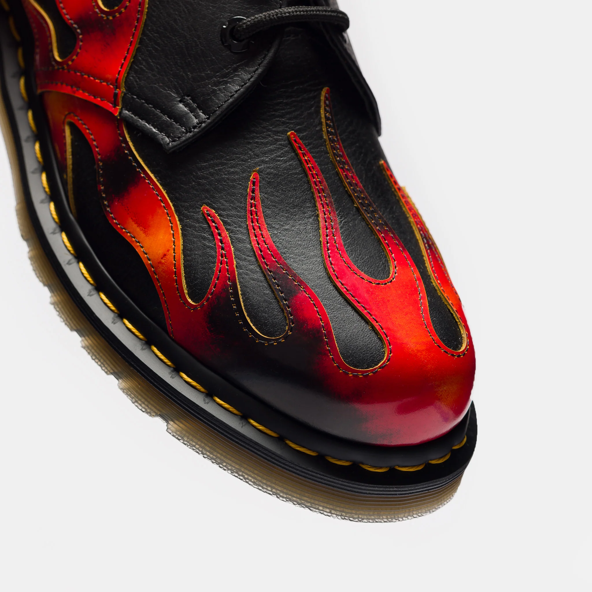 1461 Flame 3 Eye Shoe in Black/Vibrant Red/Yellow Overdrive/Multi Arcadia - Image 6
