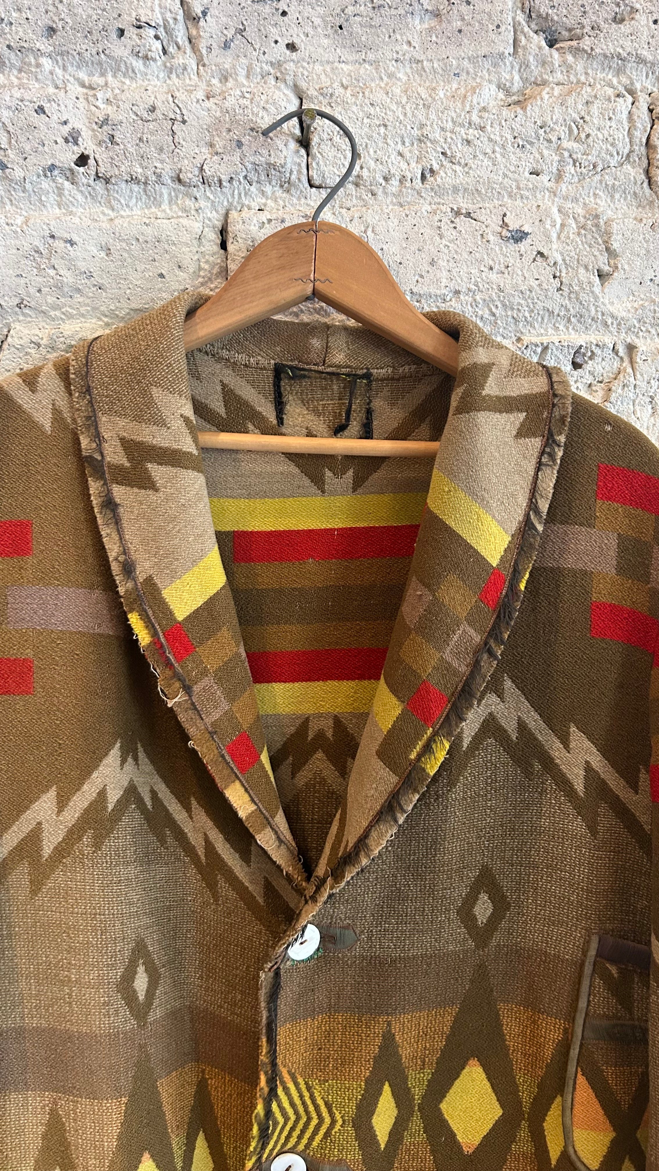 1920's Pendleton Blanket Robe in Brown - Image 3