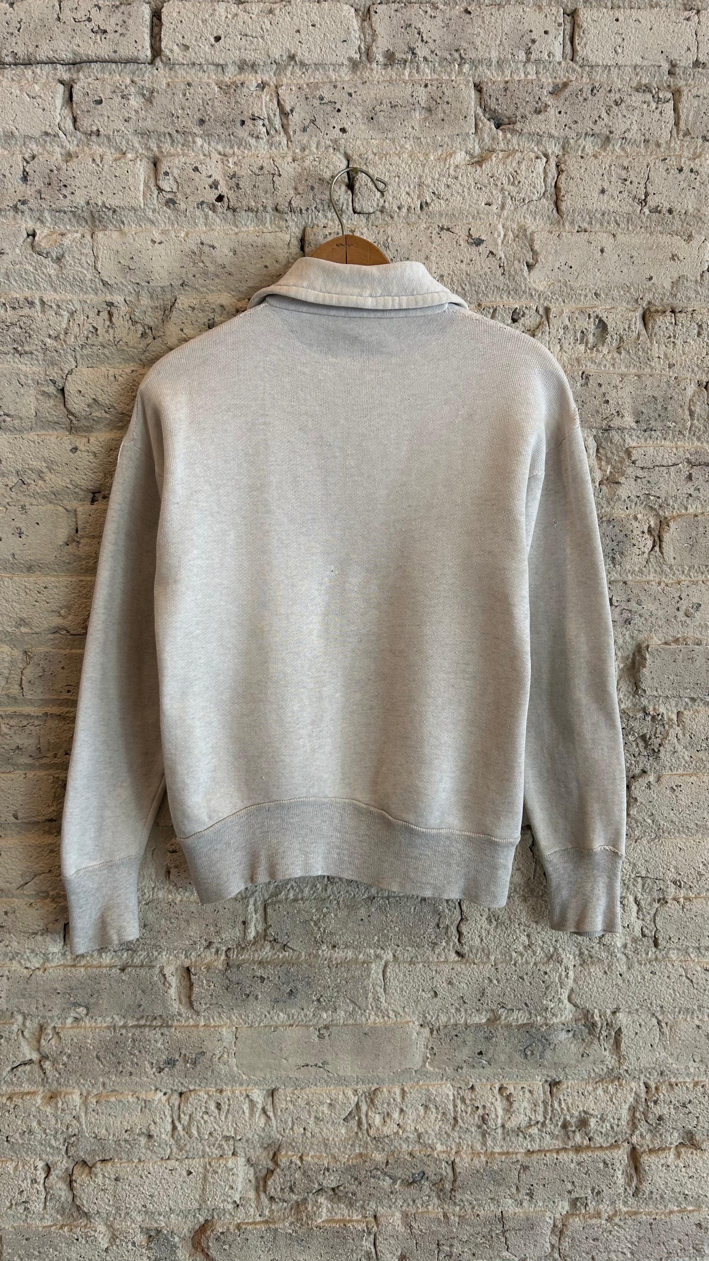 1960's Cranbrook Quarter Zip Collared Sweatshirt in Grey - Image 2