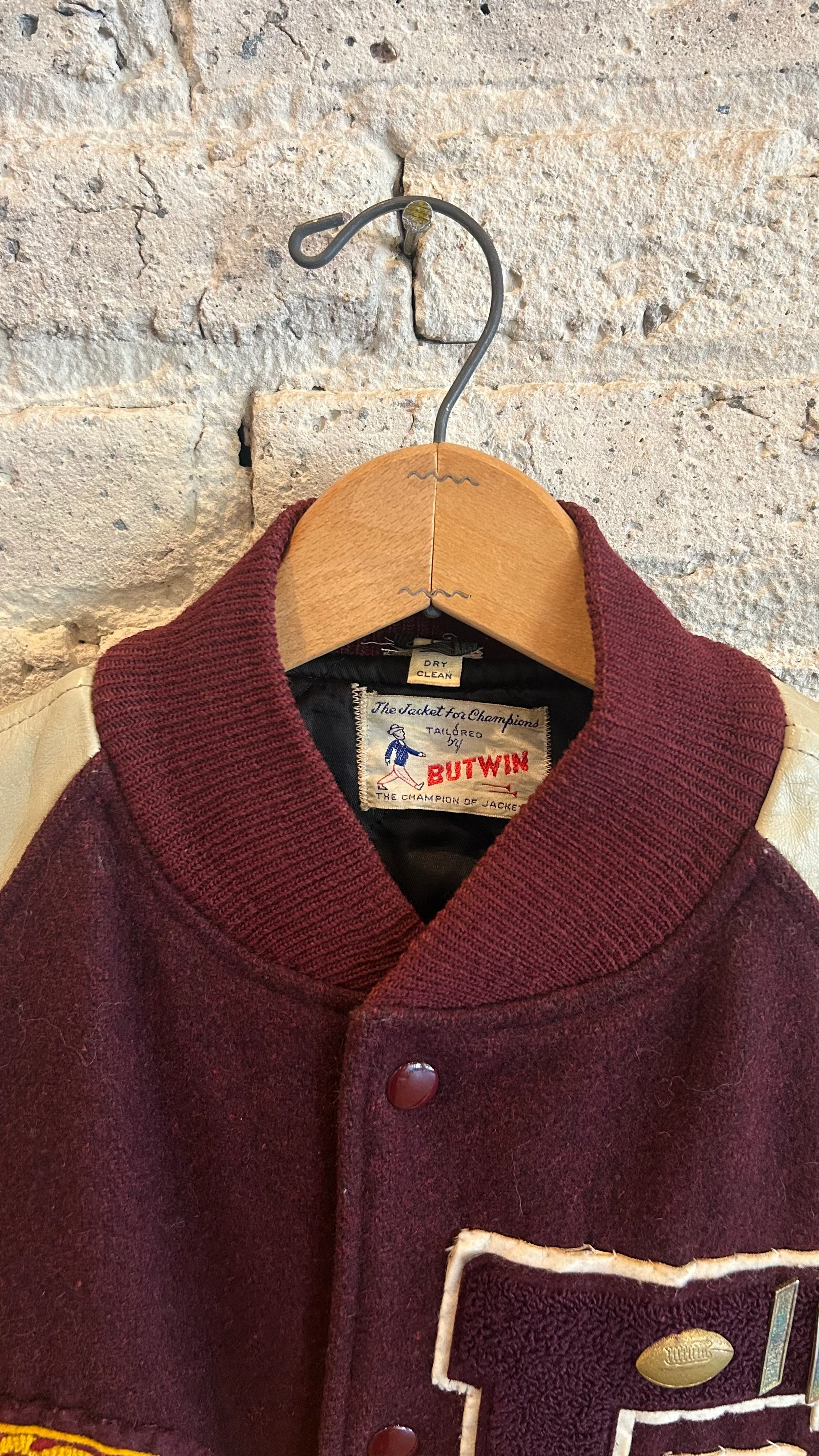 1970's Butwin Elgin Varsity Jacket in Burgundy - Image 3