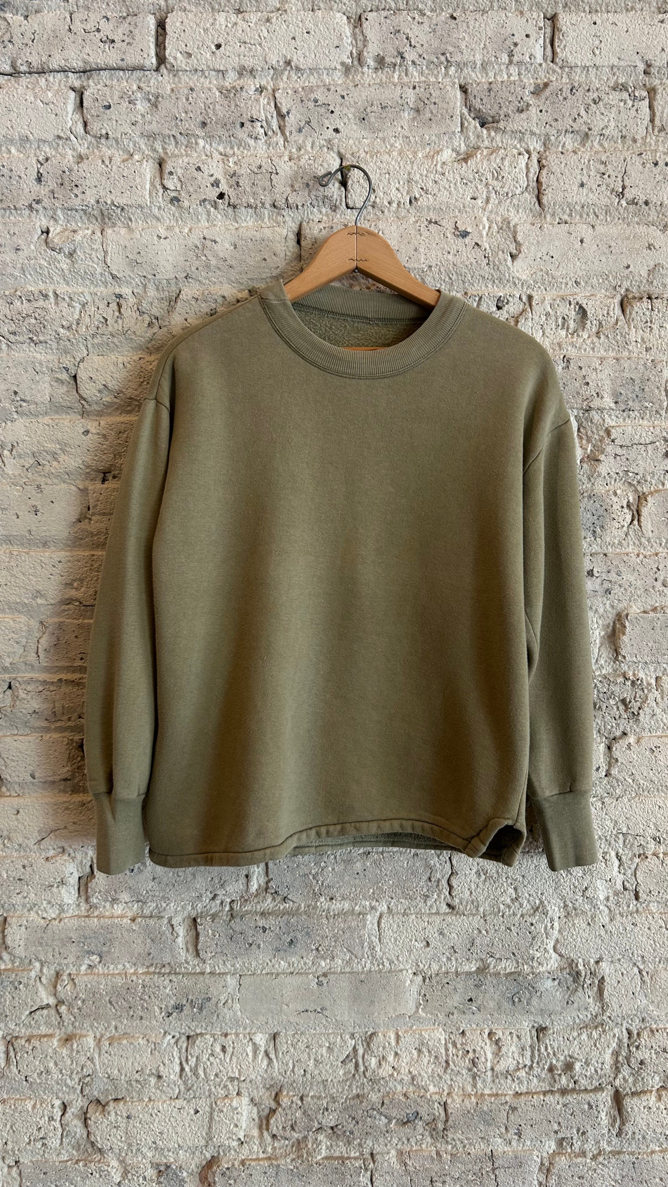 1970's French Sweatshirt in Light Olive Green