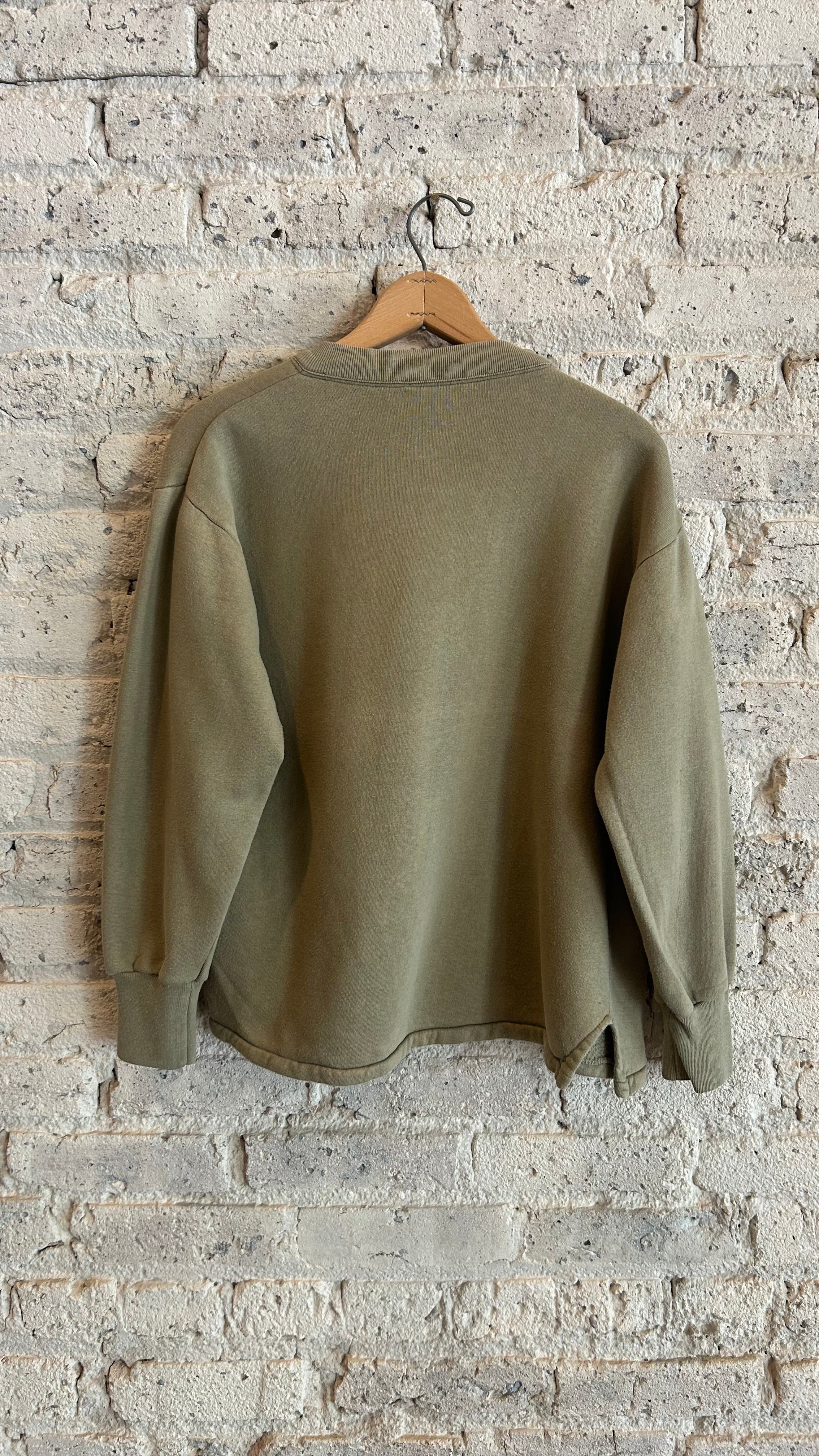 1970's French Sweatshirt in Light Olive Green - Image 2