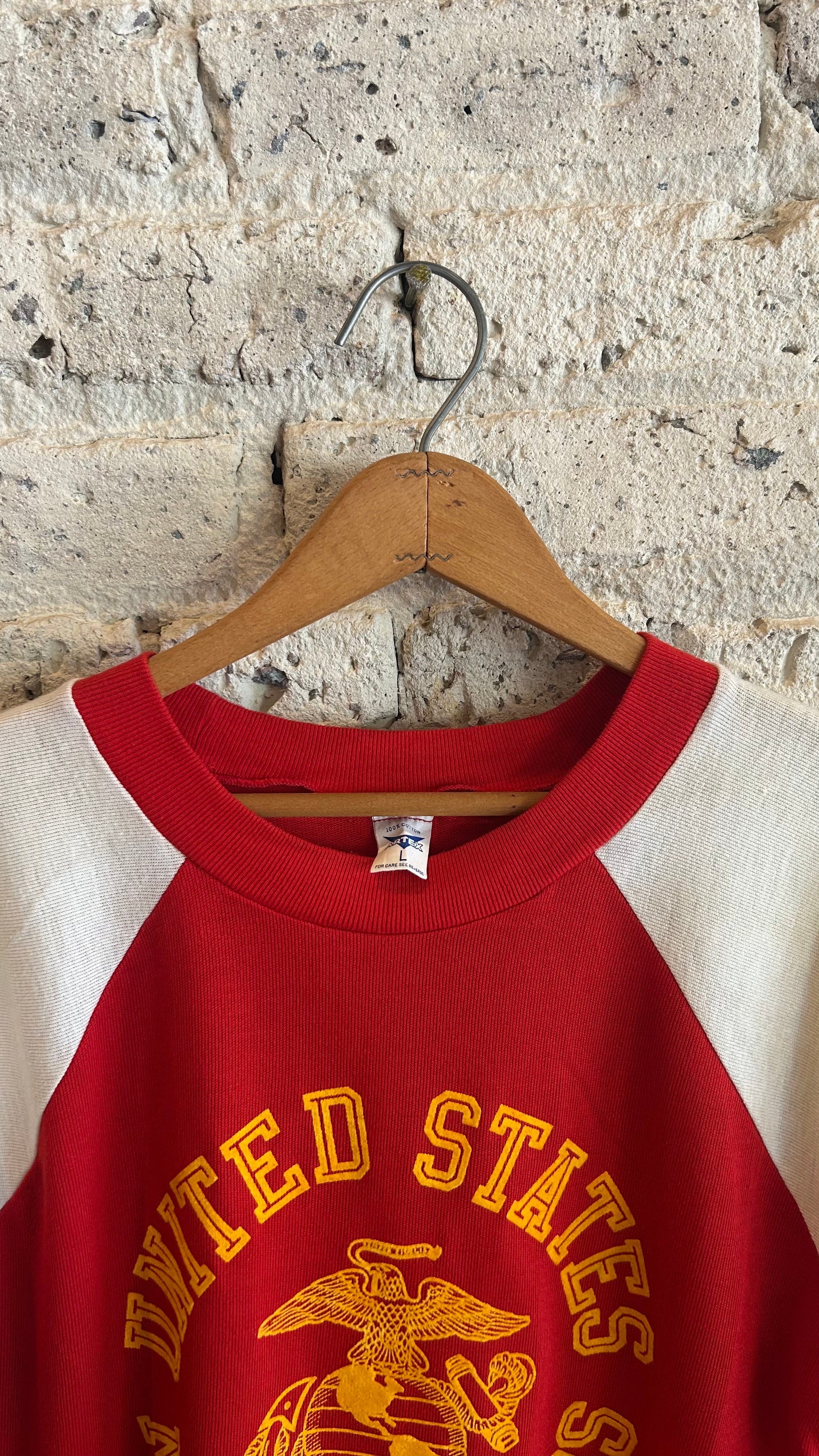 1970's Marine Corps Raglan T-Shirt in Red/Yellow - Image 3