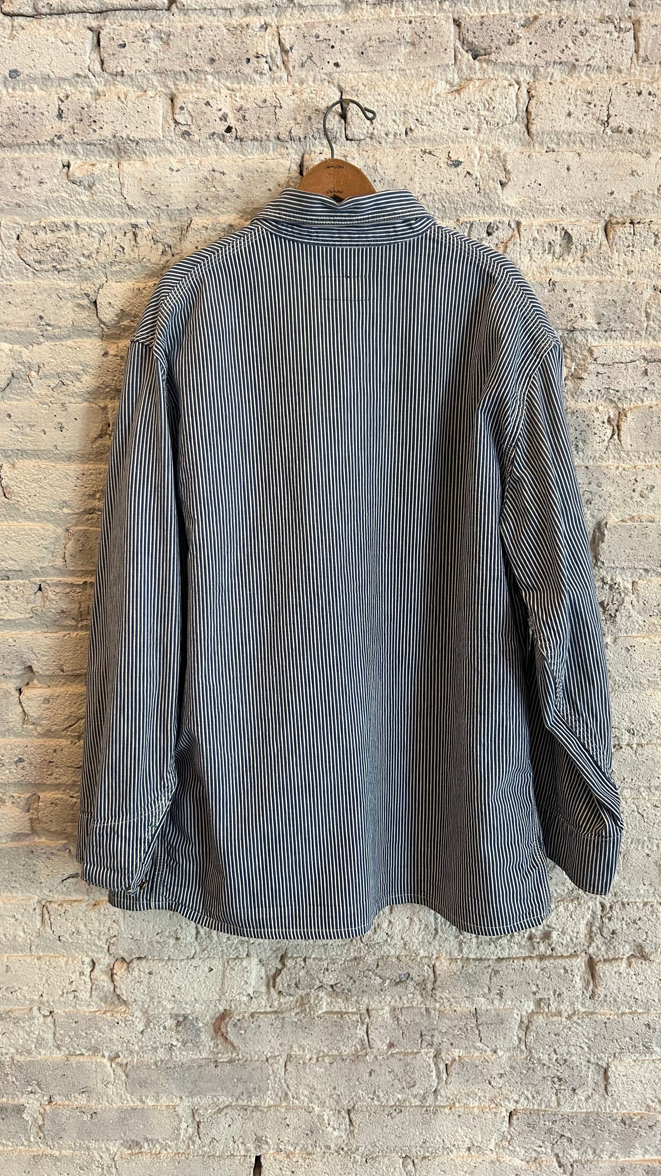 1970's OshKosh Liberty Strip Chore Coat in Blue - Image 2