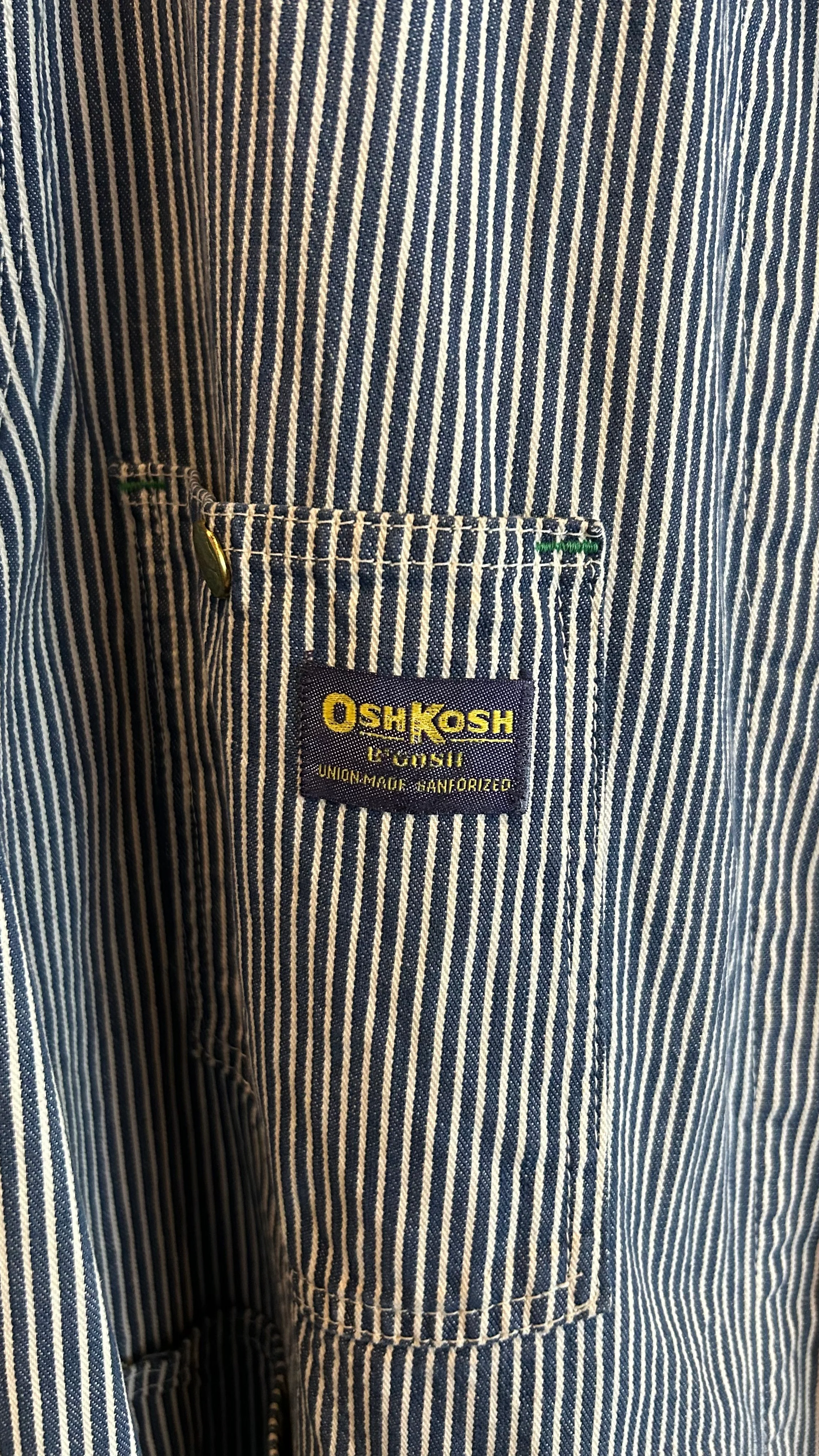 1970's OshKosh Liberty Strip Chore Coat in Blue - Image 3