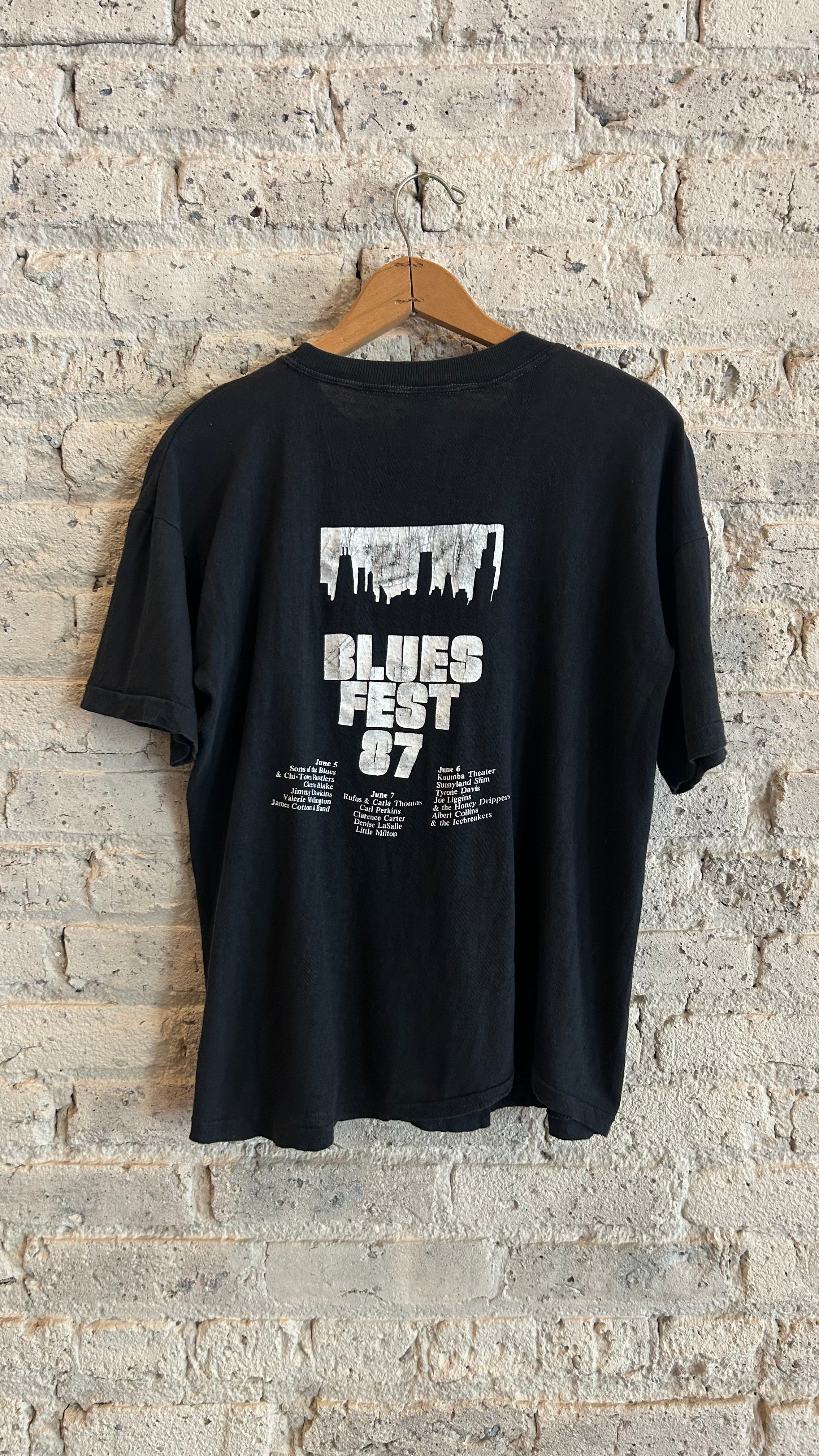 1980's Chicago Blues Festival B.B King T-Shirt in Black - Image 2