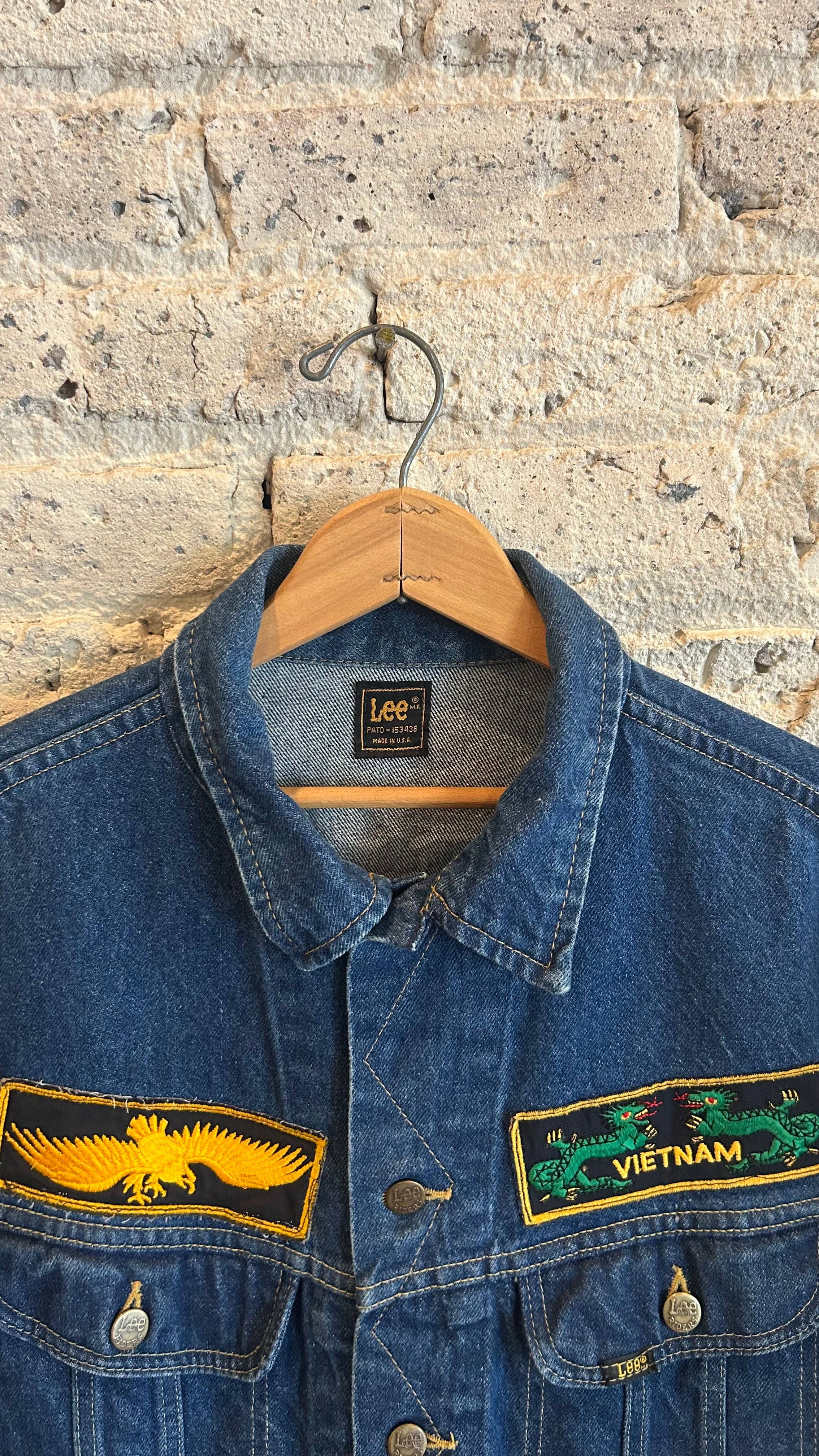 1980's Lee Vietnam Denim Jacket in Dark Blue - Image 3