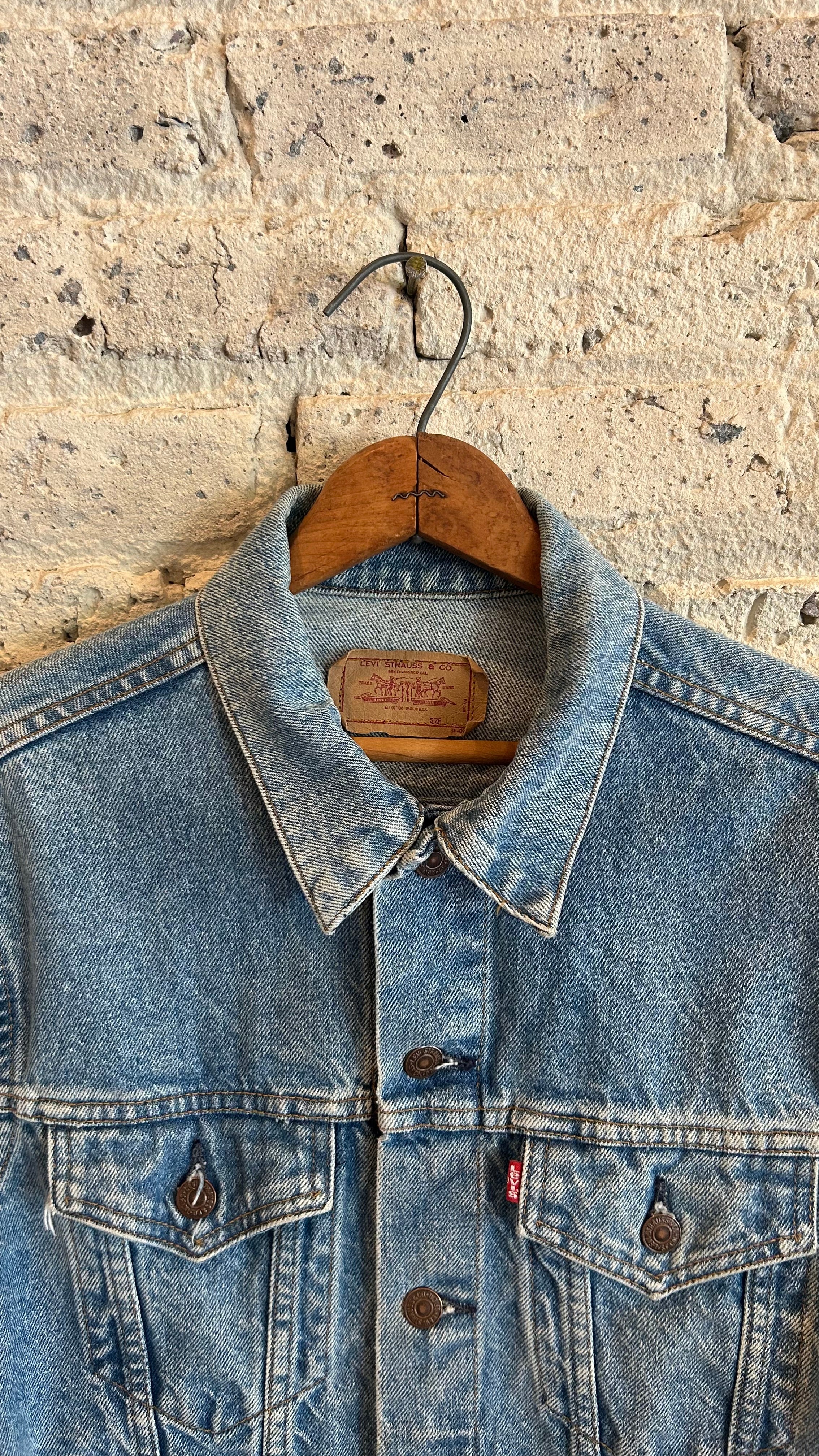 1980's  Levi's Faded Denim Jacket in  Light Blue - Image 3