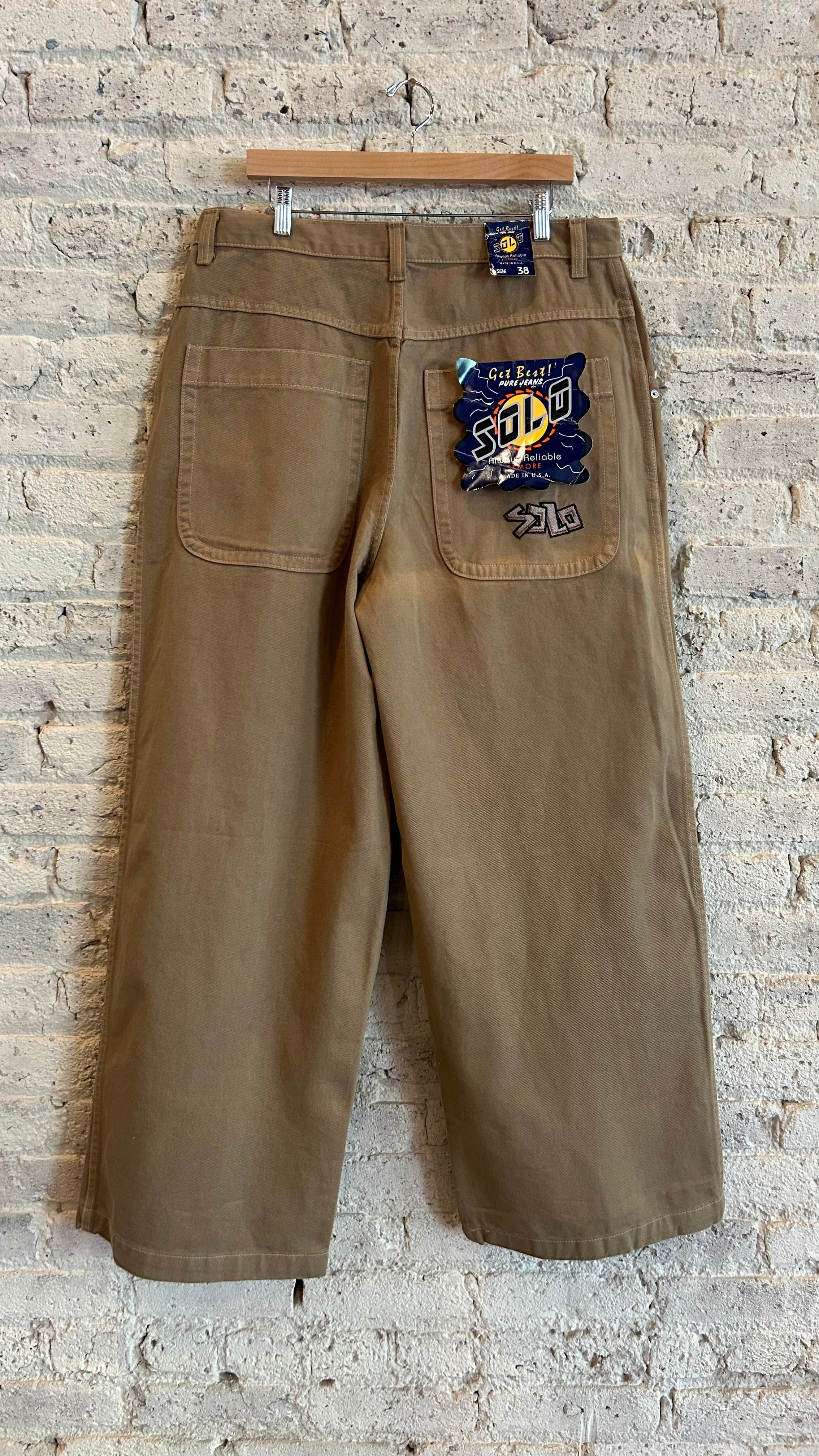 2000's Deadstock Solo Wide Leg Pant in Khaki - Image 2