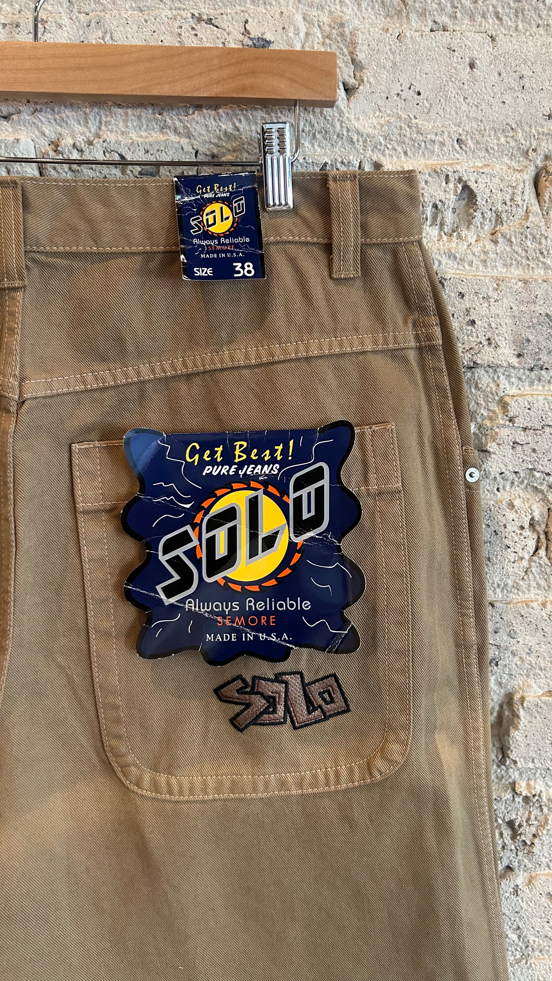 2000's Deadstock Solo Wide Leg Pant in Khaki - Image 3