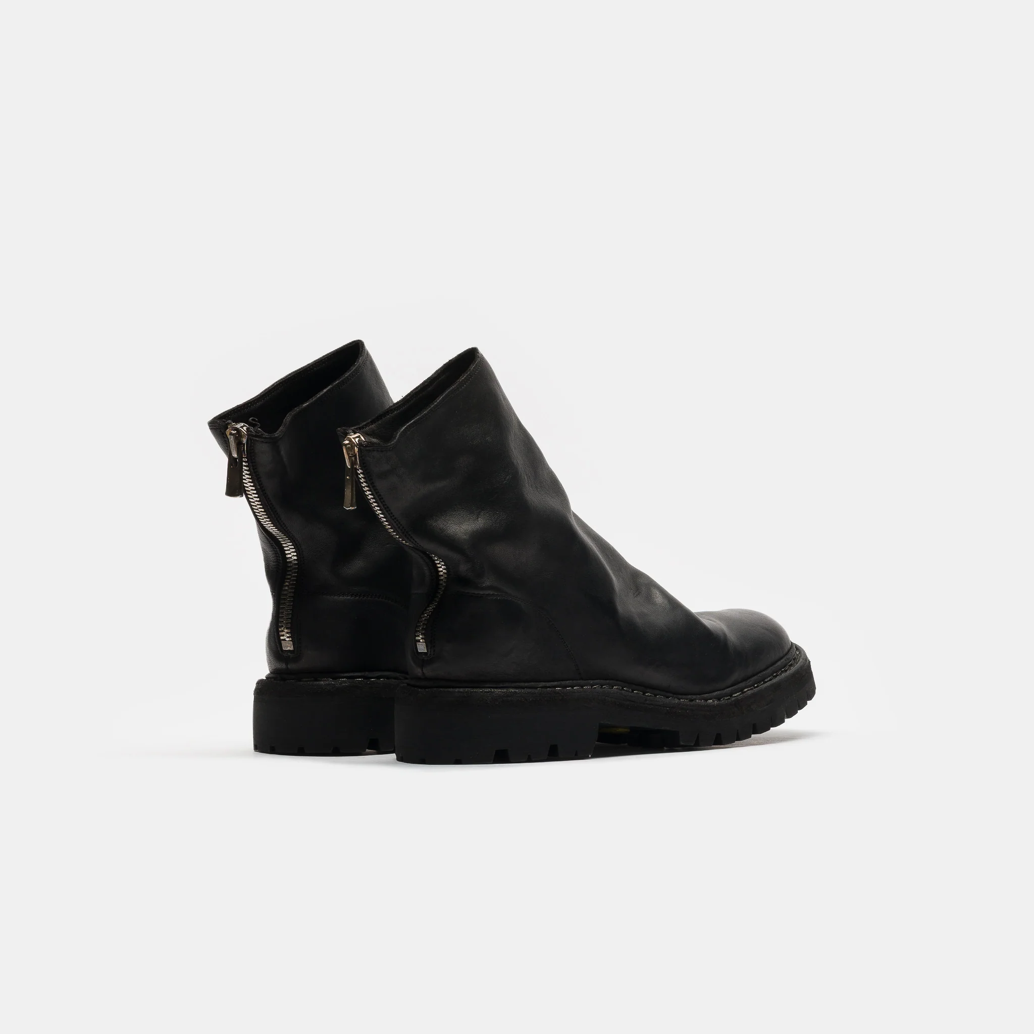796V_N Horse Leather Back Zip Boot in Black - Image 5
