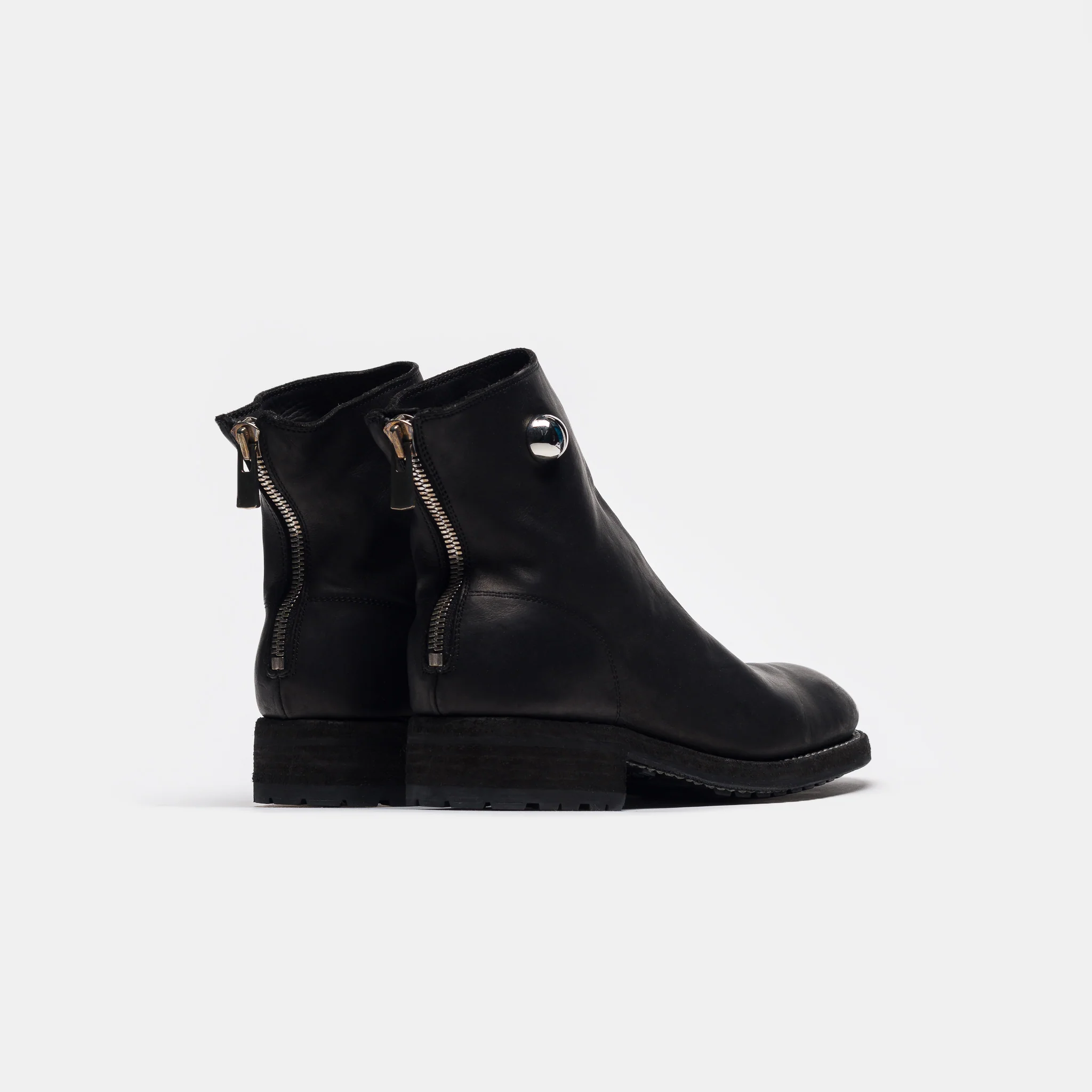 Undercover 966V_EYE Calf Leather Back Zip Boot in Black - Image 5