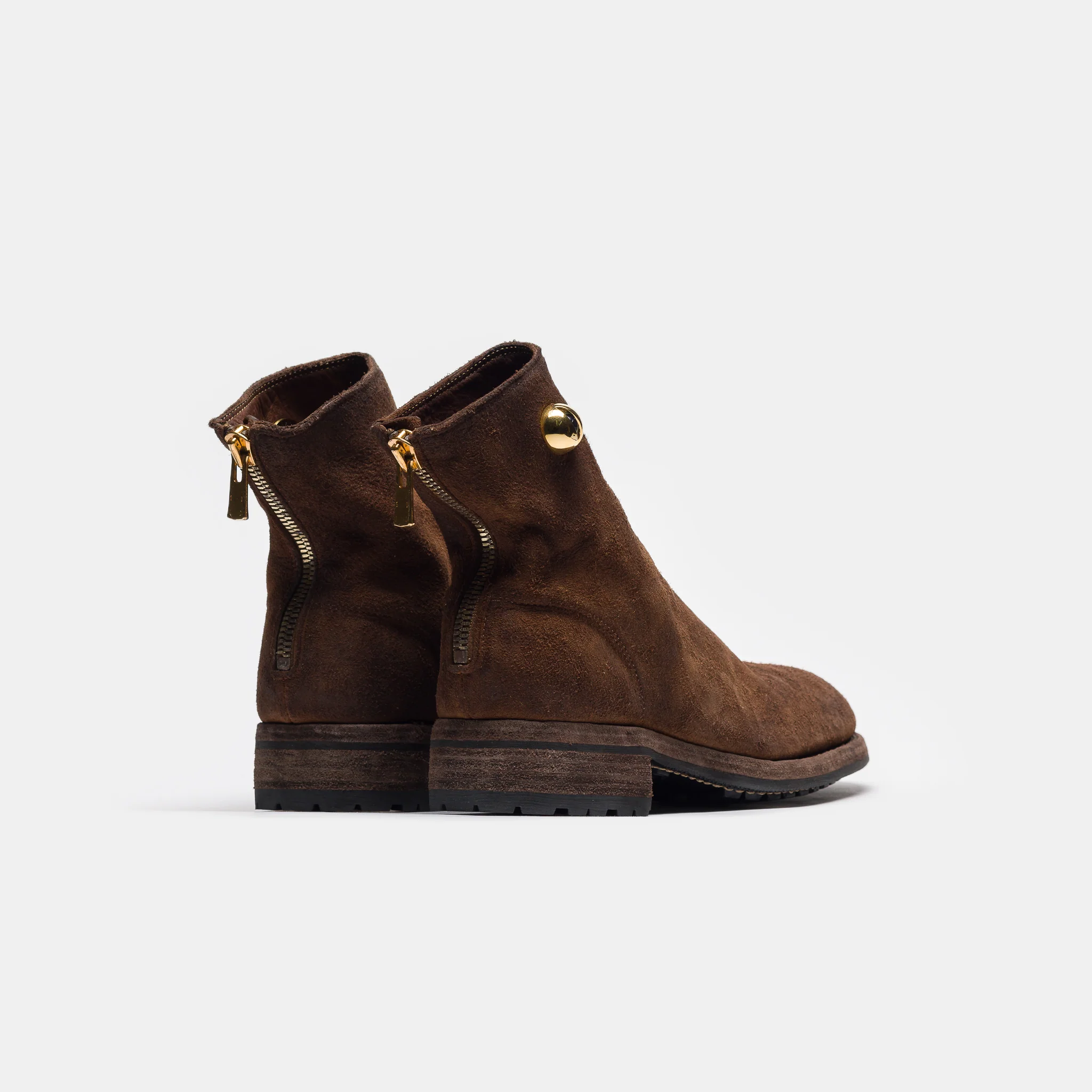 Undercover 966V_EYE Reverse Horse Leather Back Zip Boot in Brown - Image 5
