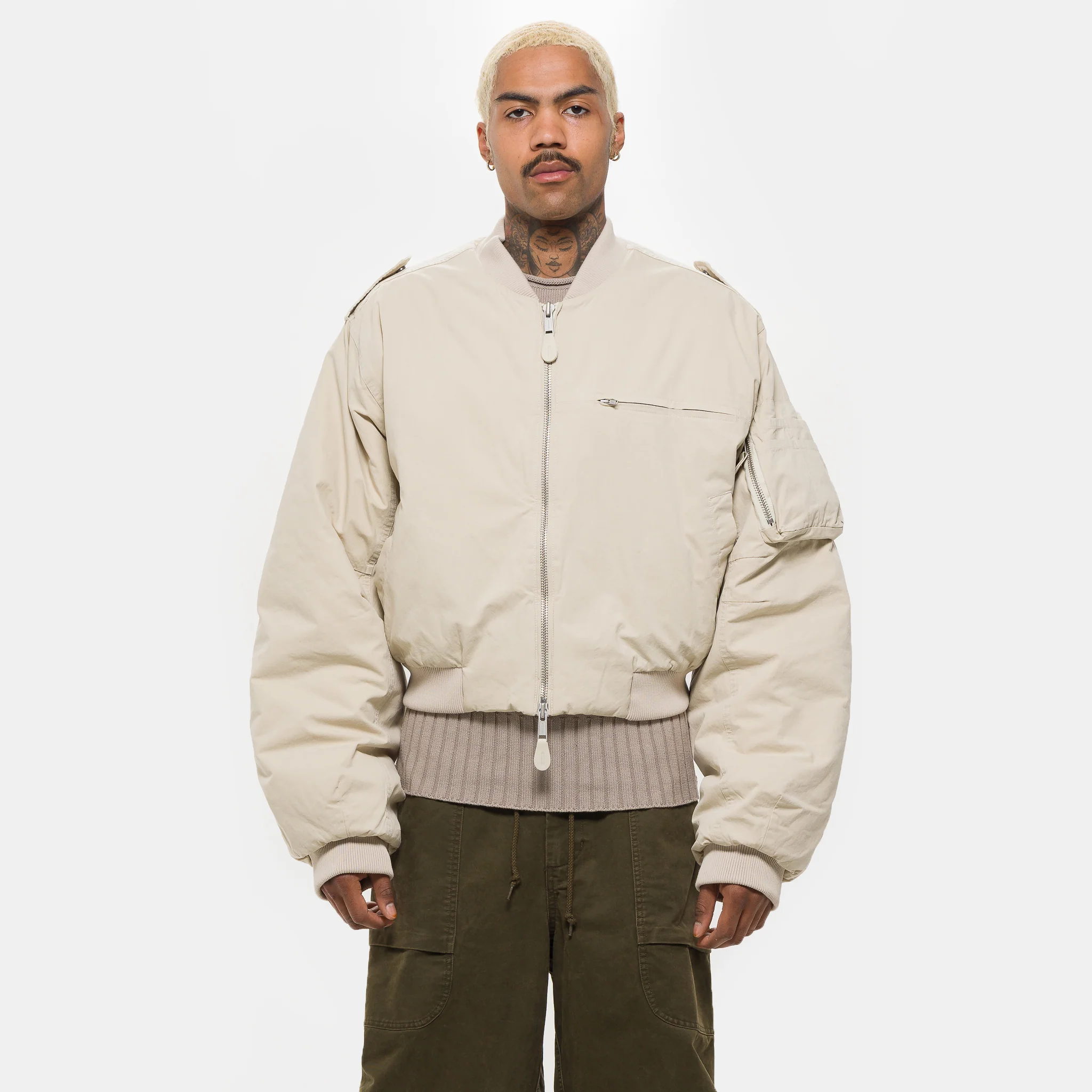 A-4 Bomber Jacket in Off White