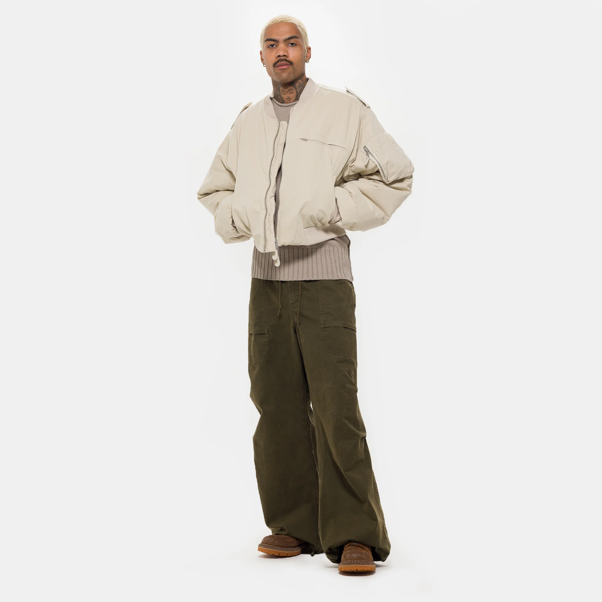 A-4 Bomber Jacket in Off White - Image 2