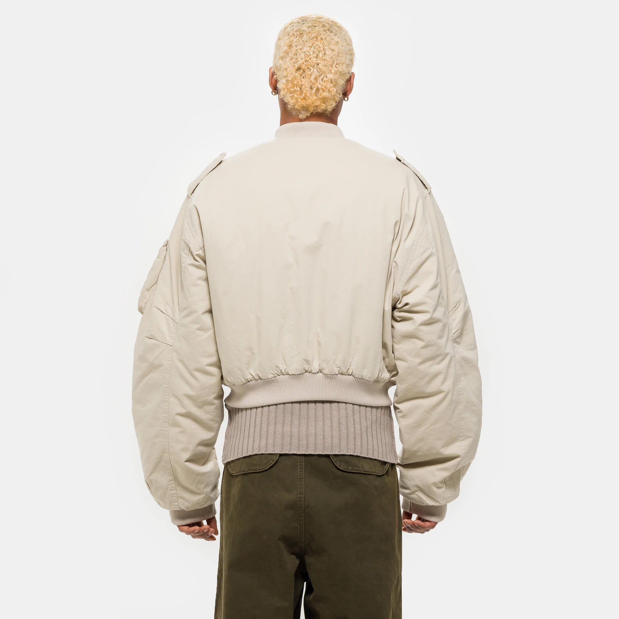 A-4 Bomber Jacket in Off White - Image 3