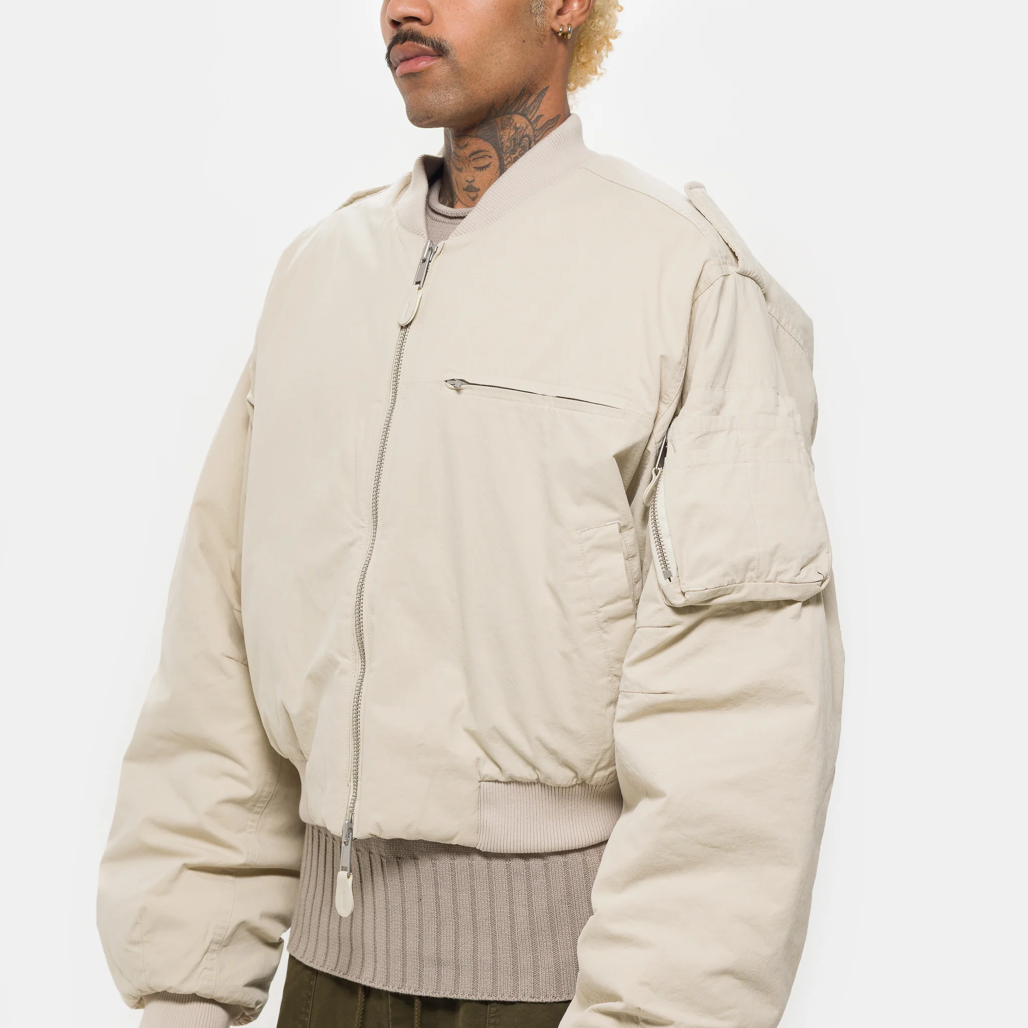 A-4 Bomber Jacket in Off White - Image 4