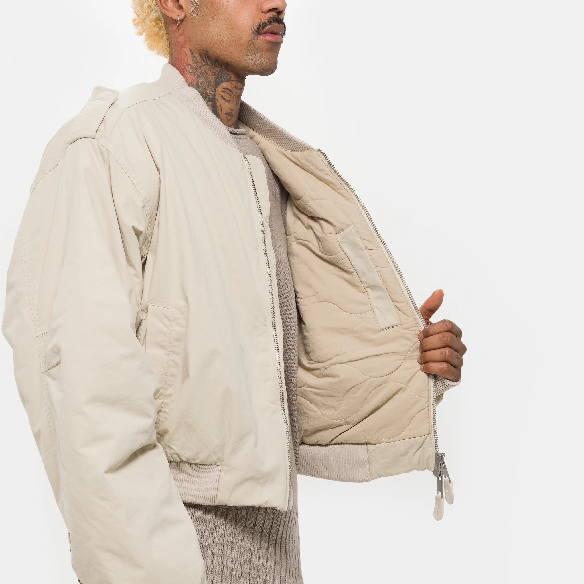 A-4 Bomber Jacket in Off White - Image 5