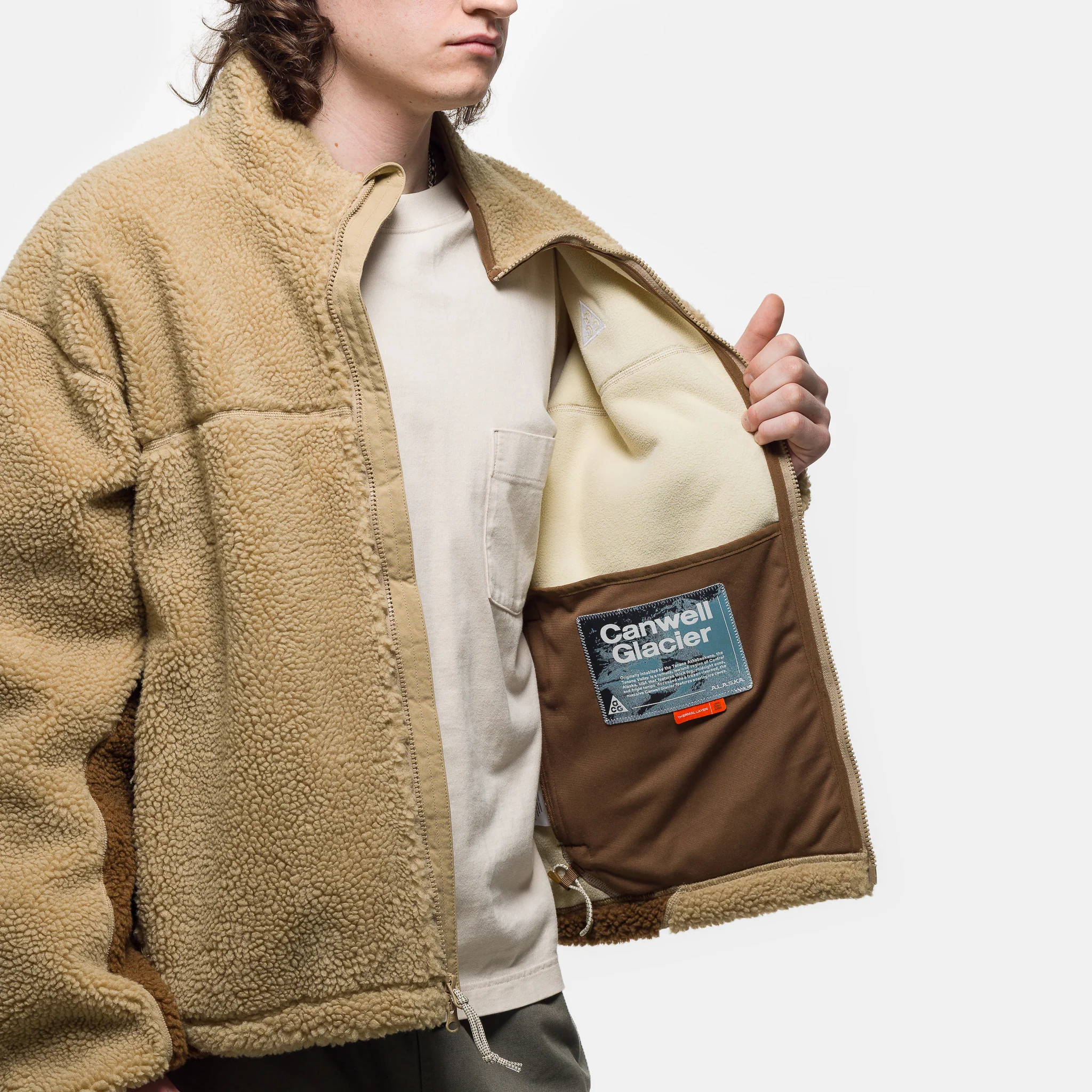 ACG Therma-FIT ADV Windproof Jacket in Parachute Beige/Summit White - Image 5