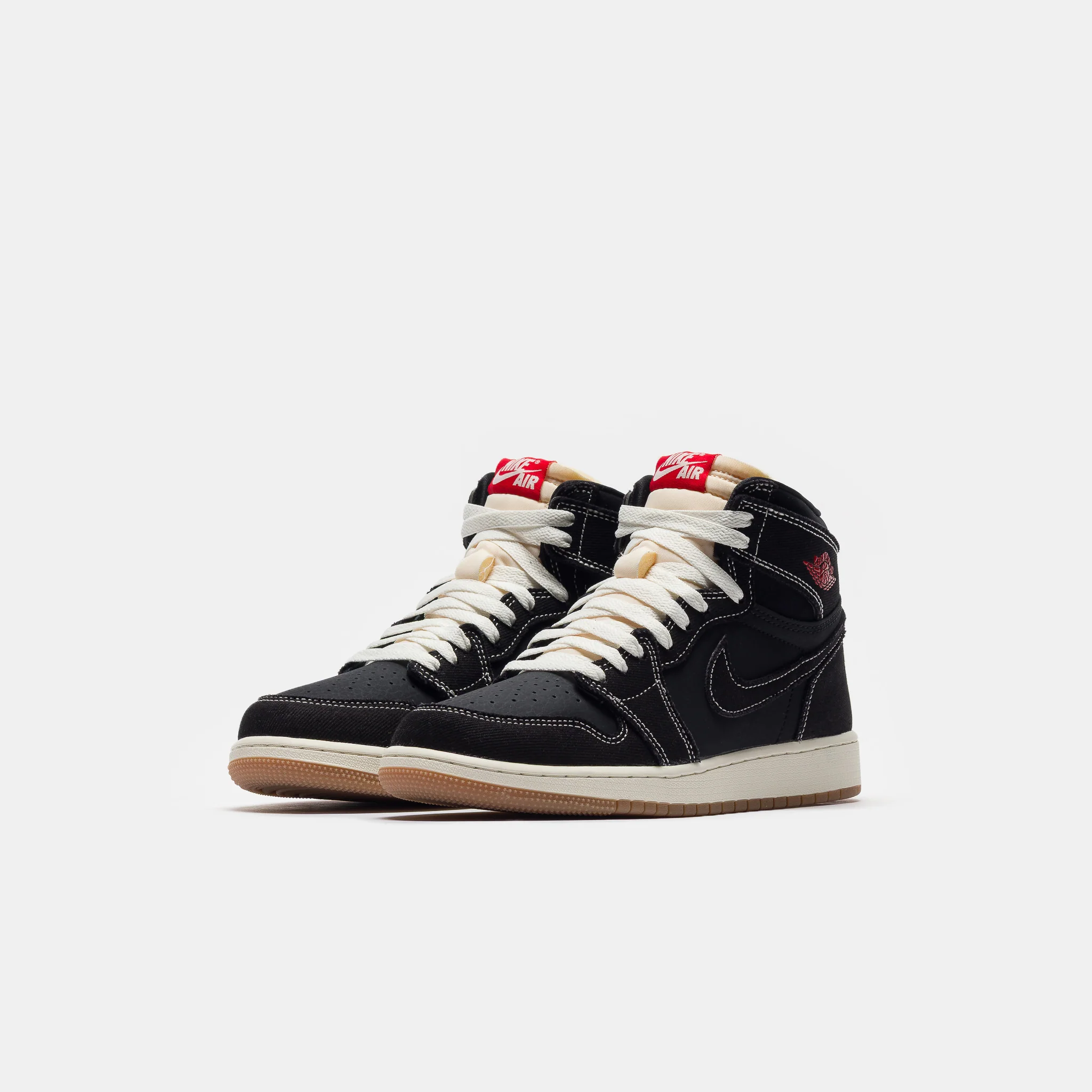 Air Jordan 1 Retro High OG Flight Club Grade School Sneaker in Black/University Red/Sail/Gum Med Brown - Image 2