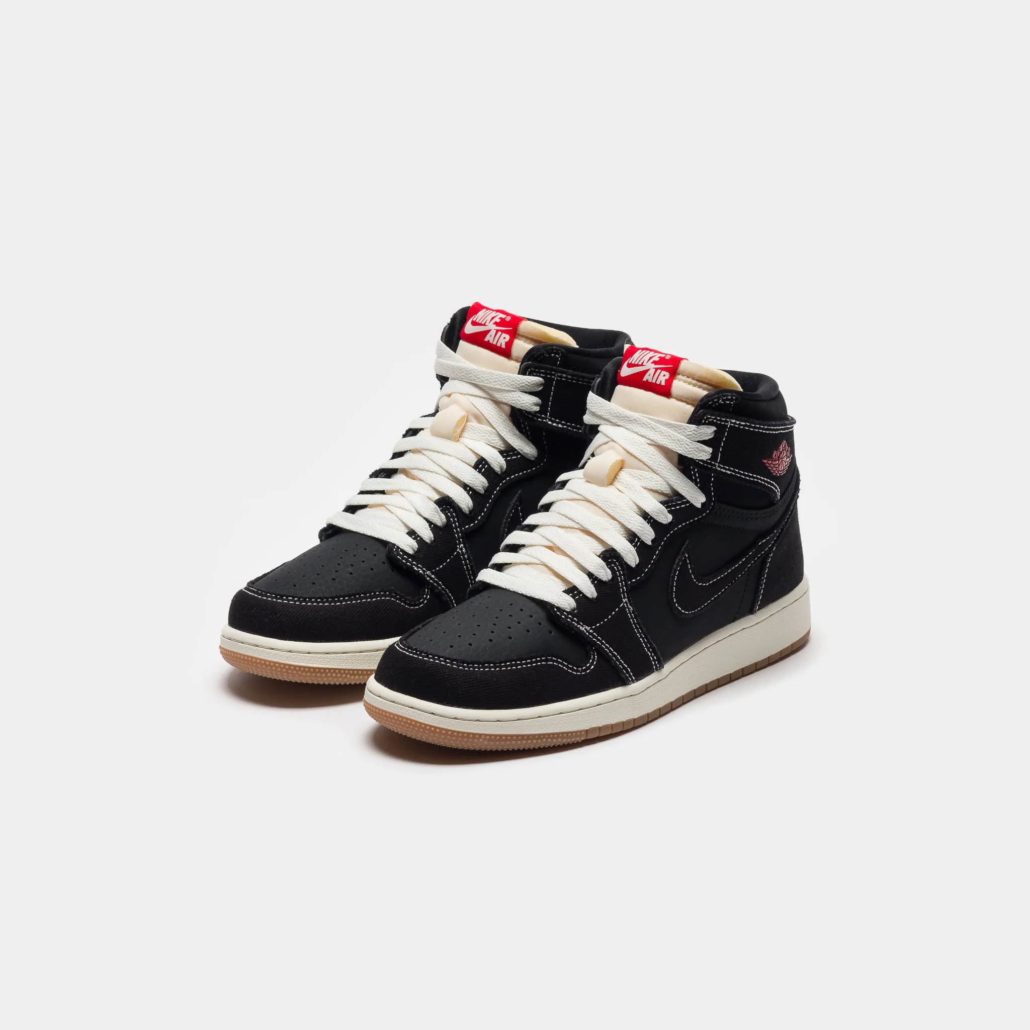 Air Jordan 1 Retro High OG Flight Club Grade School Sneaker in Black/University Red/Sail/Gum Med Brown - Image 3