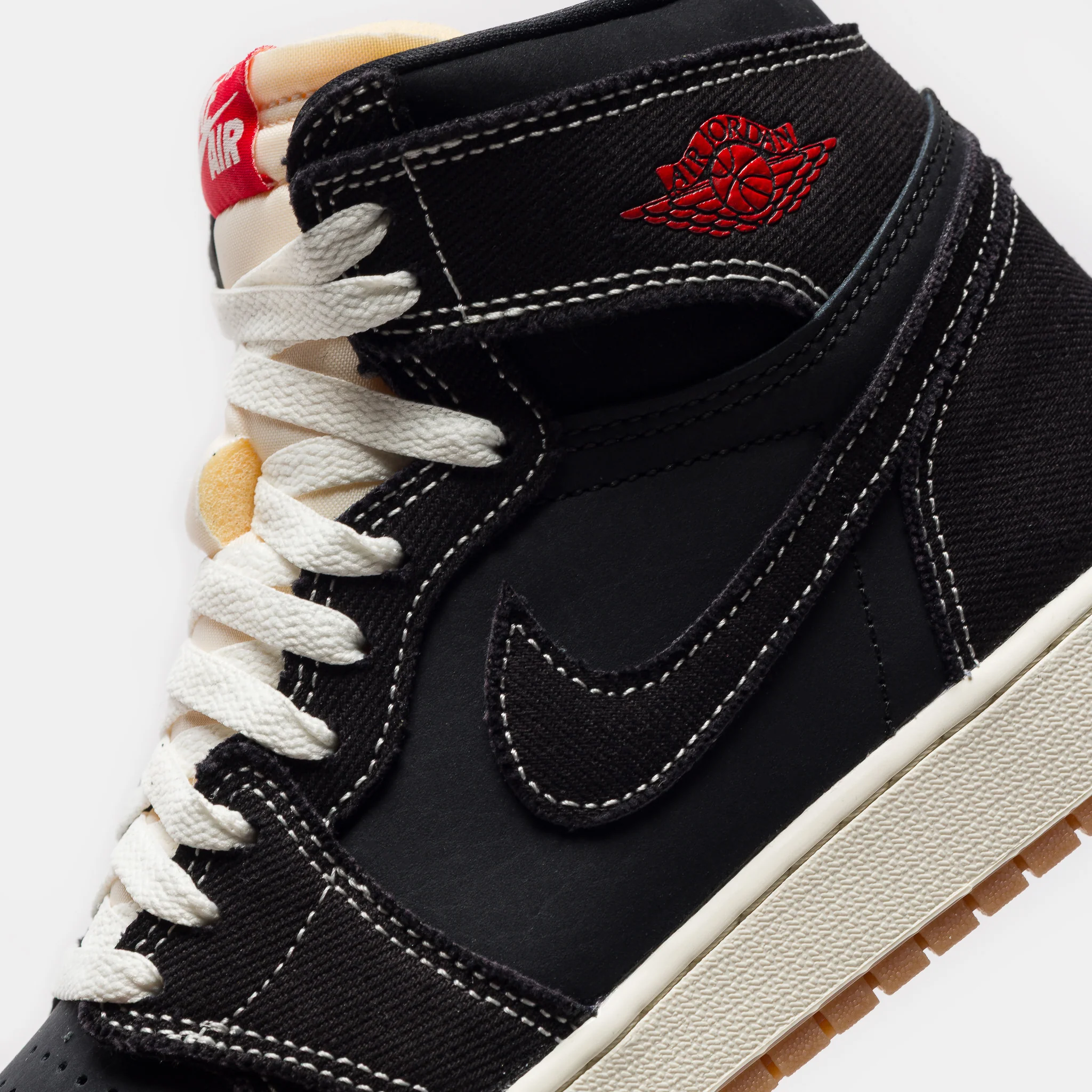 Air Jordan 1 Retro High OG Flight Club Grade School Sneaker in Black/University Red/Sail/Gum Med Brown - Image 6