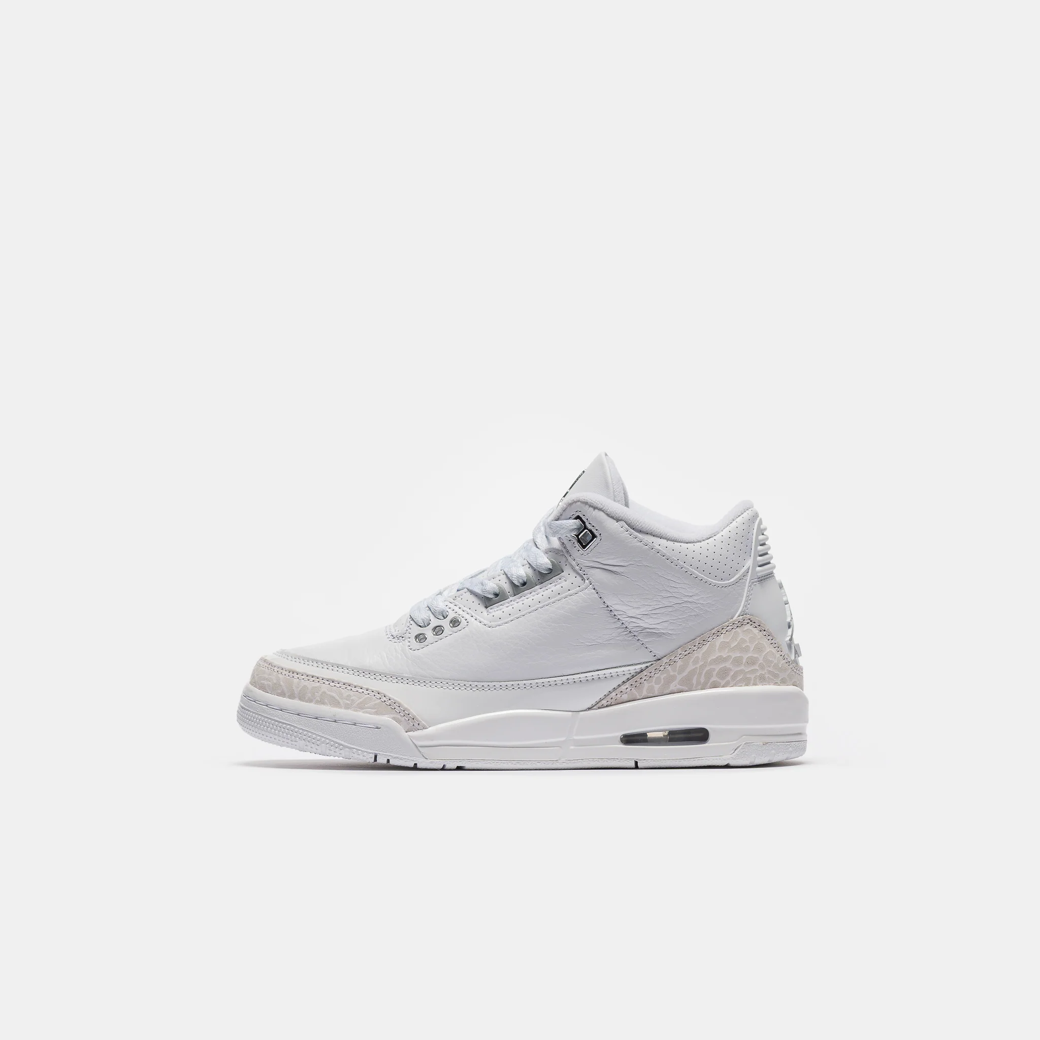 Air Jordan 3 Retro Grade School Sneaker in White/Metallic Silver/White