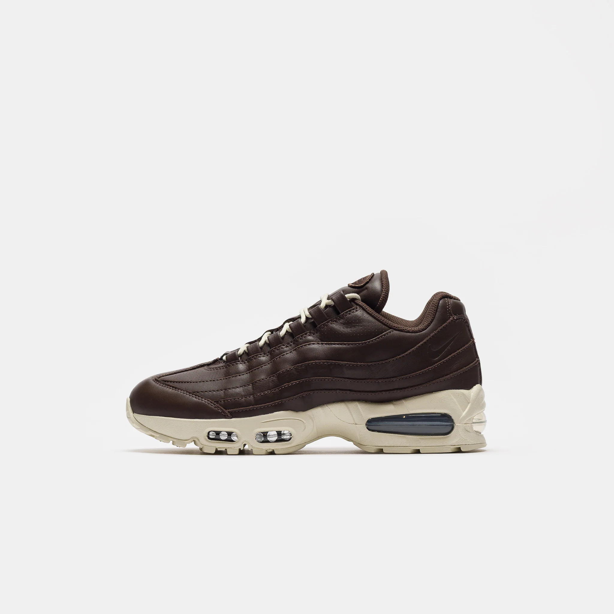 Air Max 95 Big Bubble Leather Sneaker in Baroque Brown/Coconut Milk