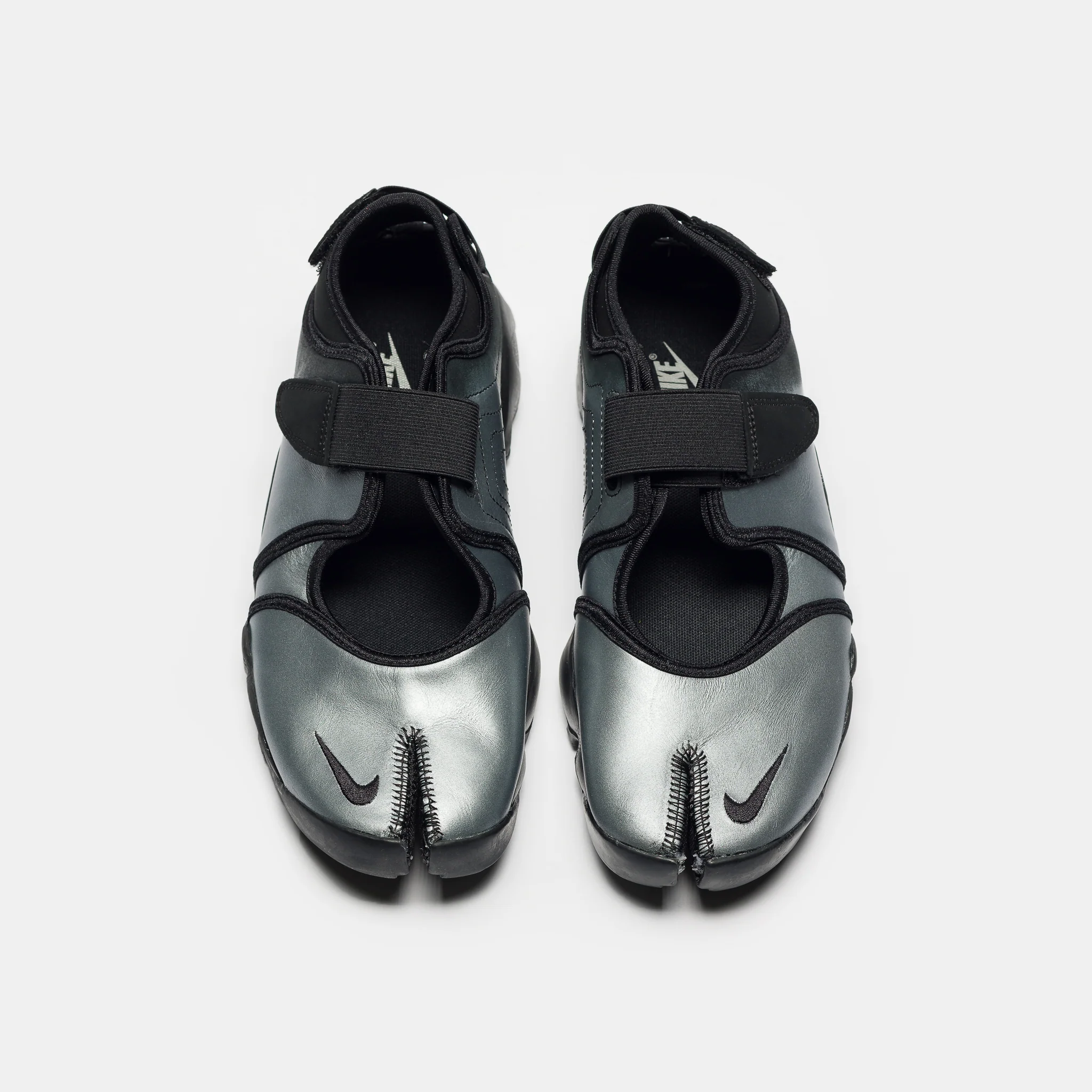 Air Rift Leather Sneaker in Metallic Silver/Black - Image 4