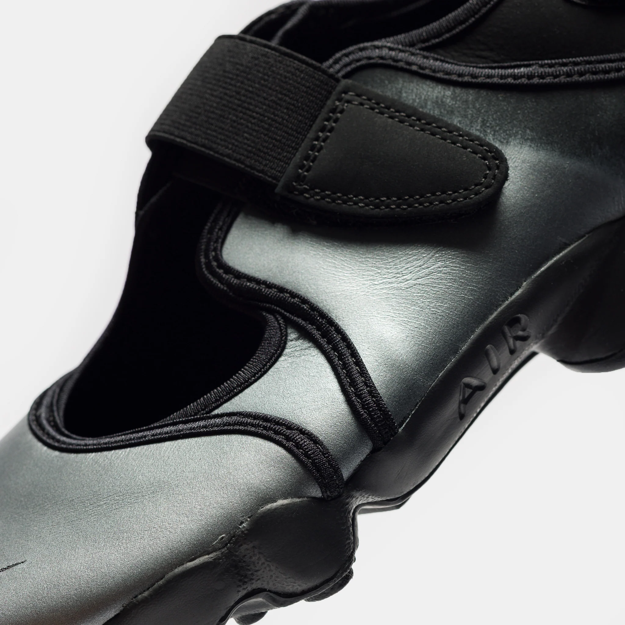 Air Rift Leather Sneaker in Metallic Silver/Black - Image 5