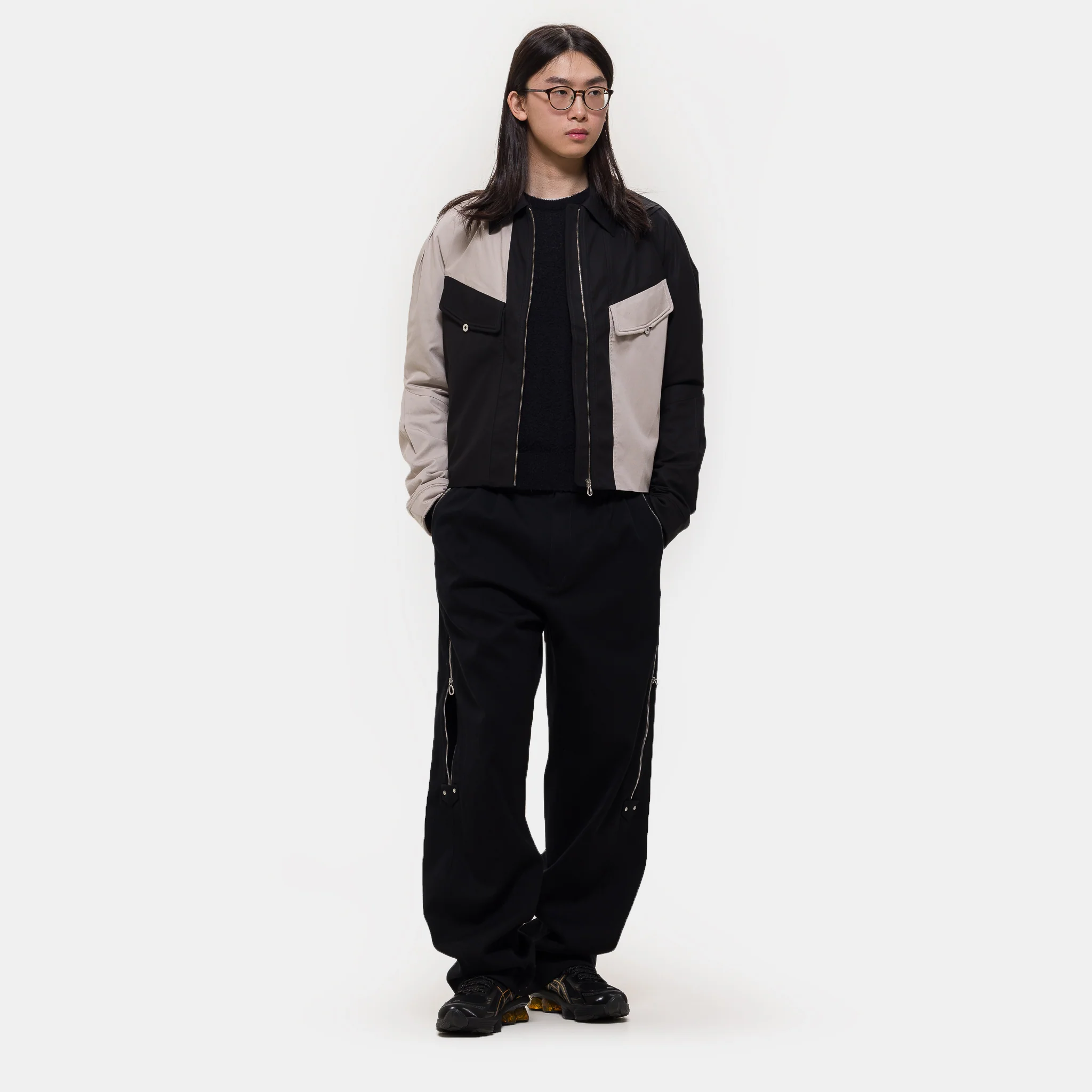 Alec K-Dart Blouson Jacket in Seedpearl/Black Sable - Image 2