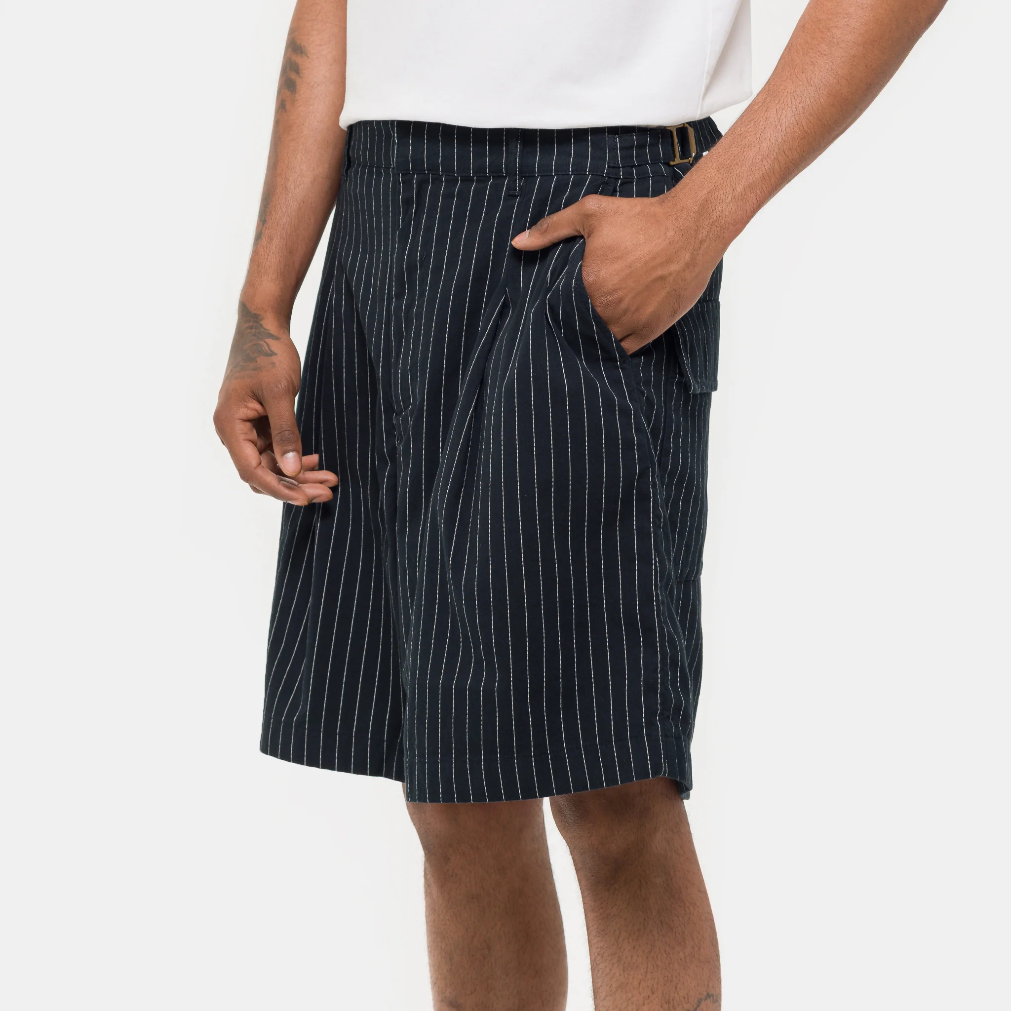 Aoshi Short in Black Pinstripe - Image 4