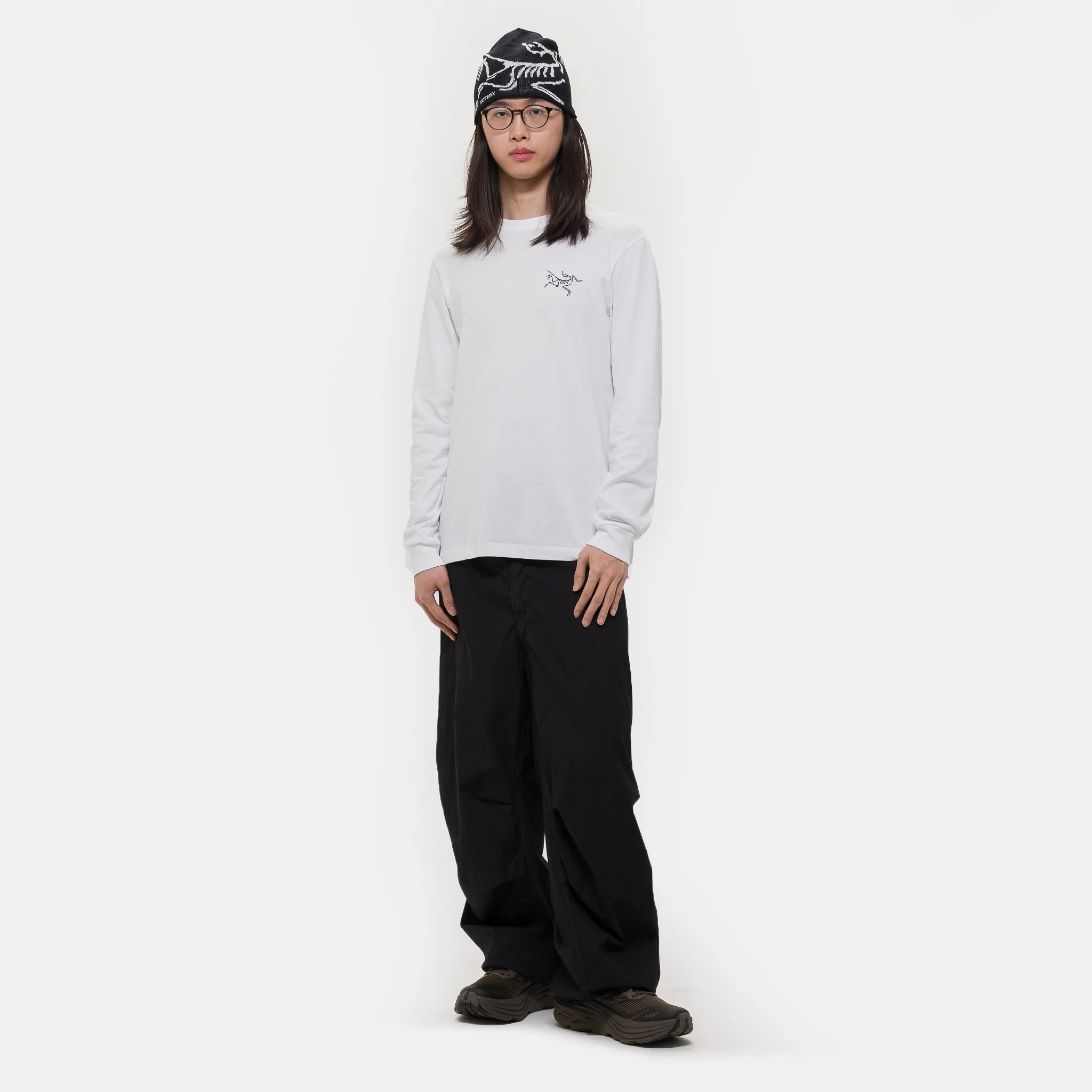 Arc'Multi Bird Logo Long Sleeve T-Shirt in White Light - Image 2