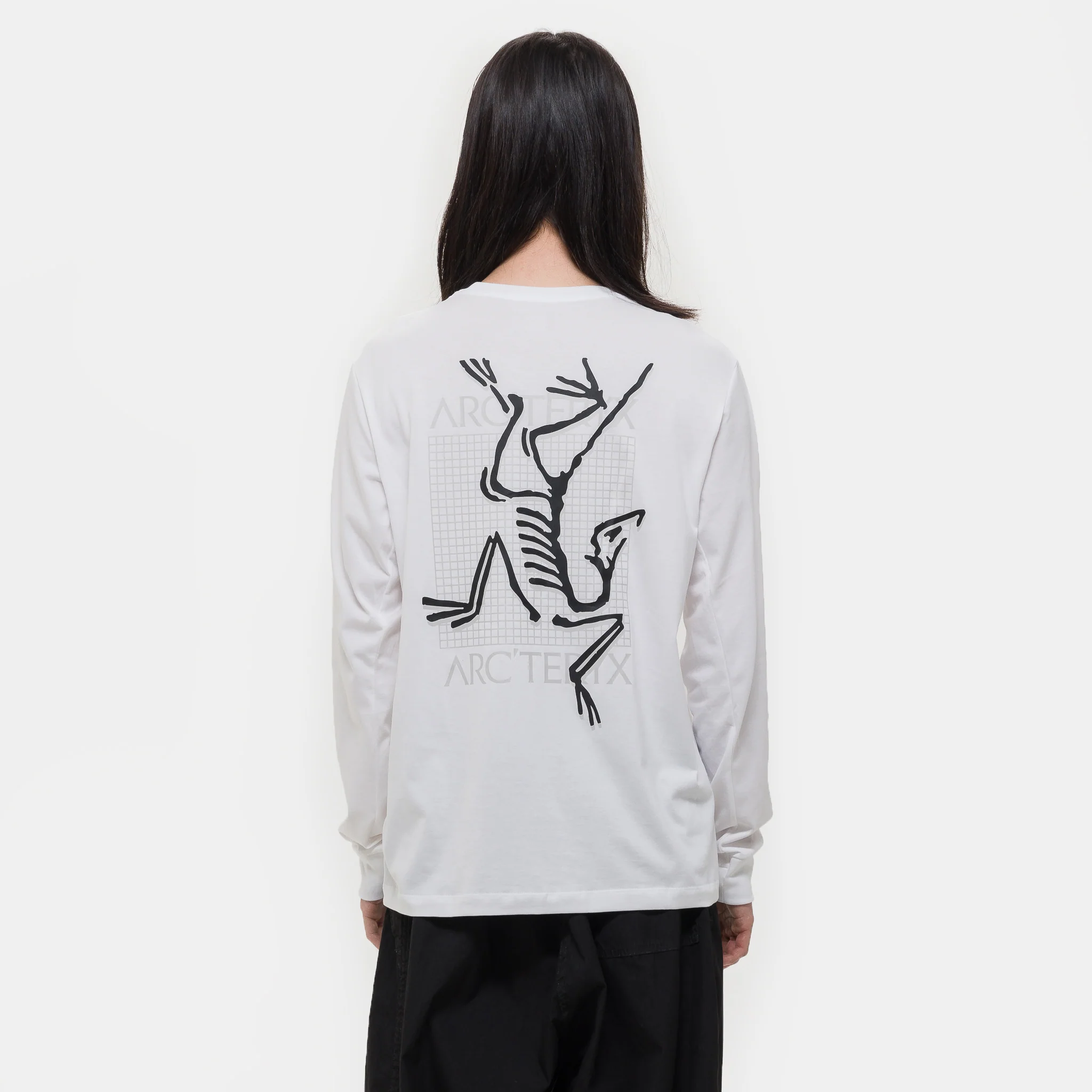 Arc'Multi Bird Logo Long Sleeve T-Shirt in White Light - Image 3