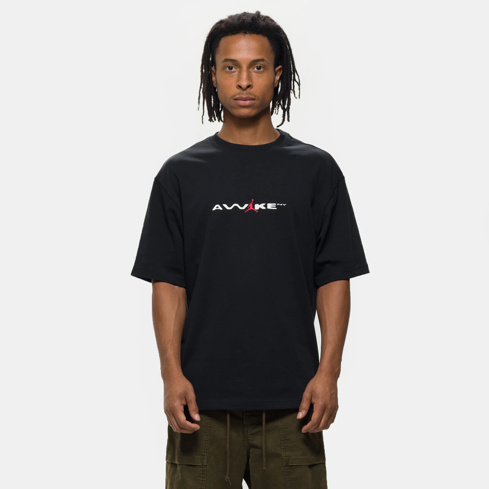 Awake NY T-Shirt in Black/White/University Red