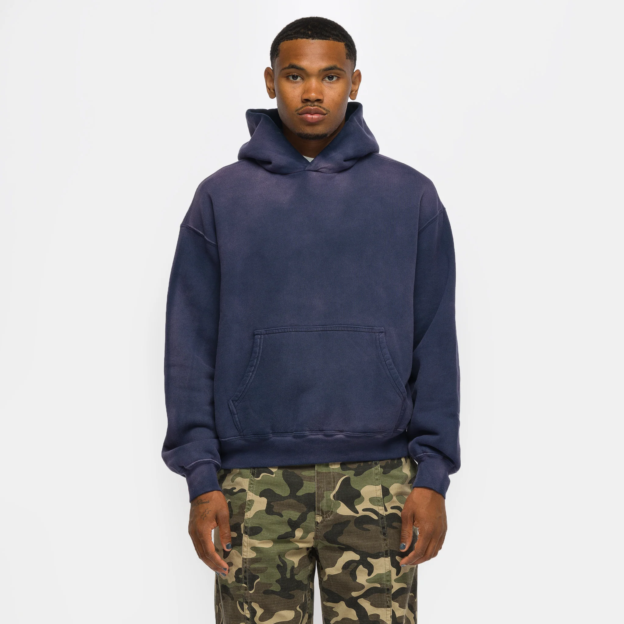 Basics Hoodie in Burnt Navy
