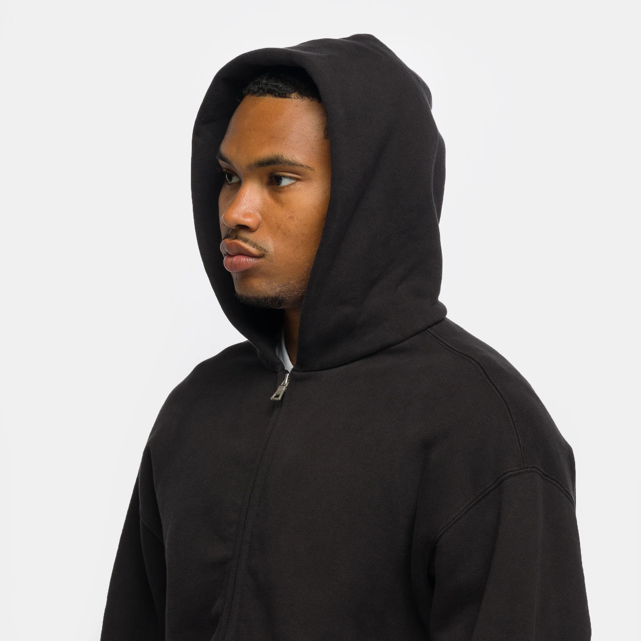 Basics Zip Hoodie in Aged Black - Image 4