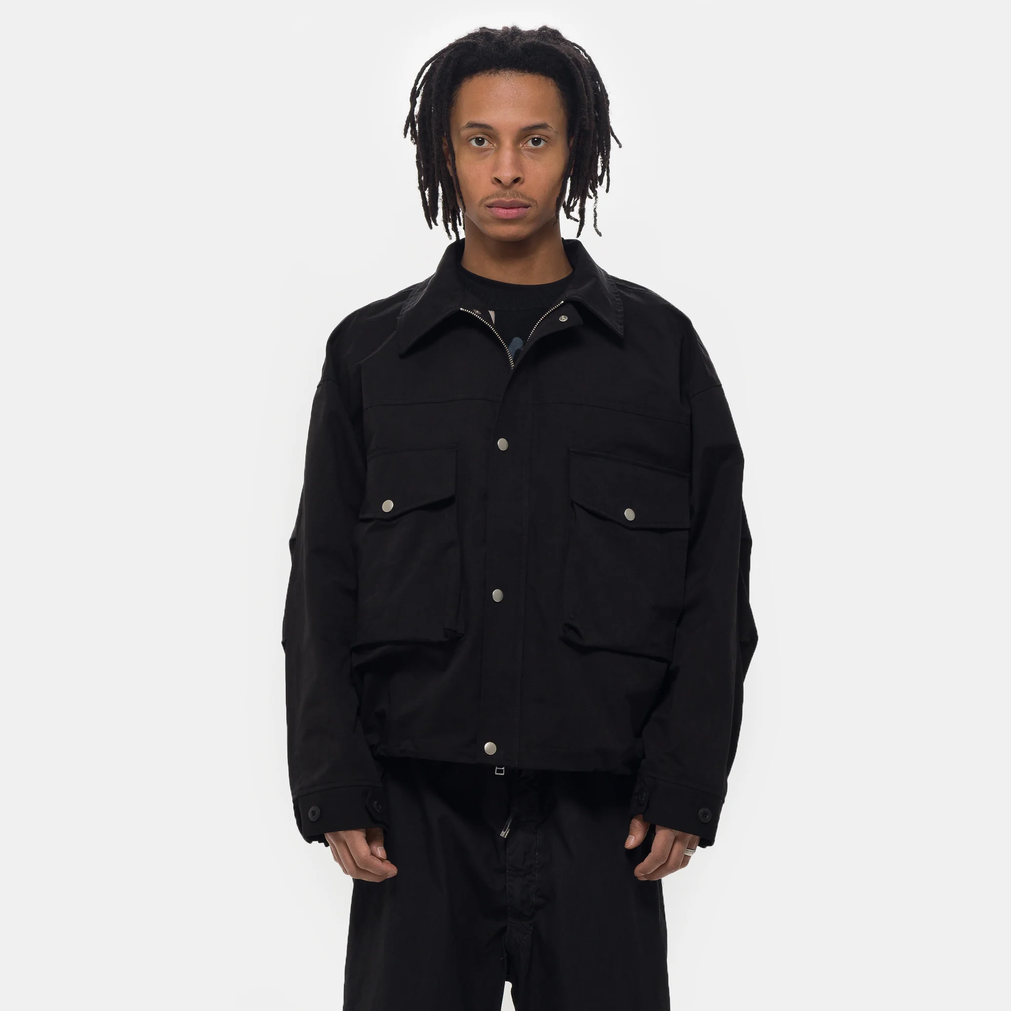Big-Pocket Wind Jacket in Black