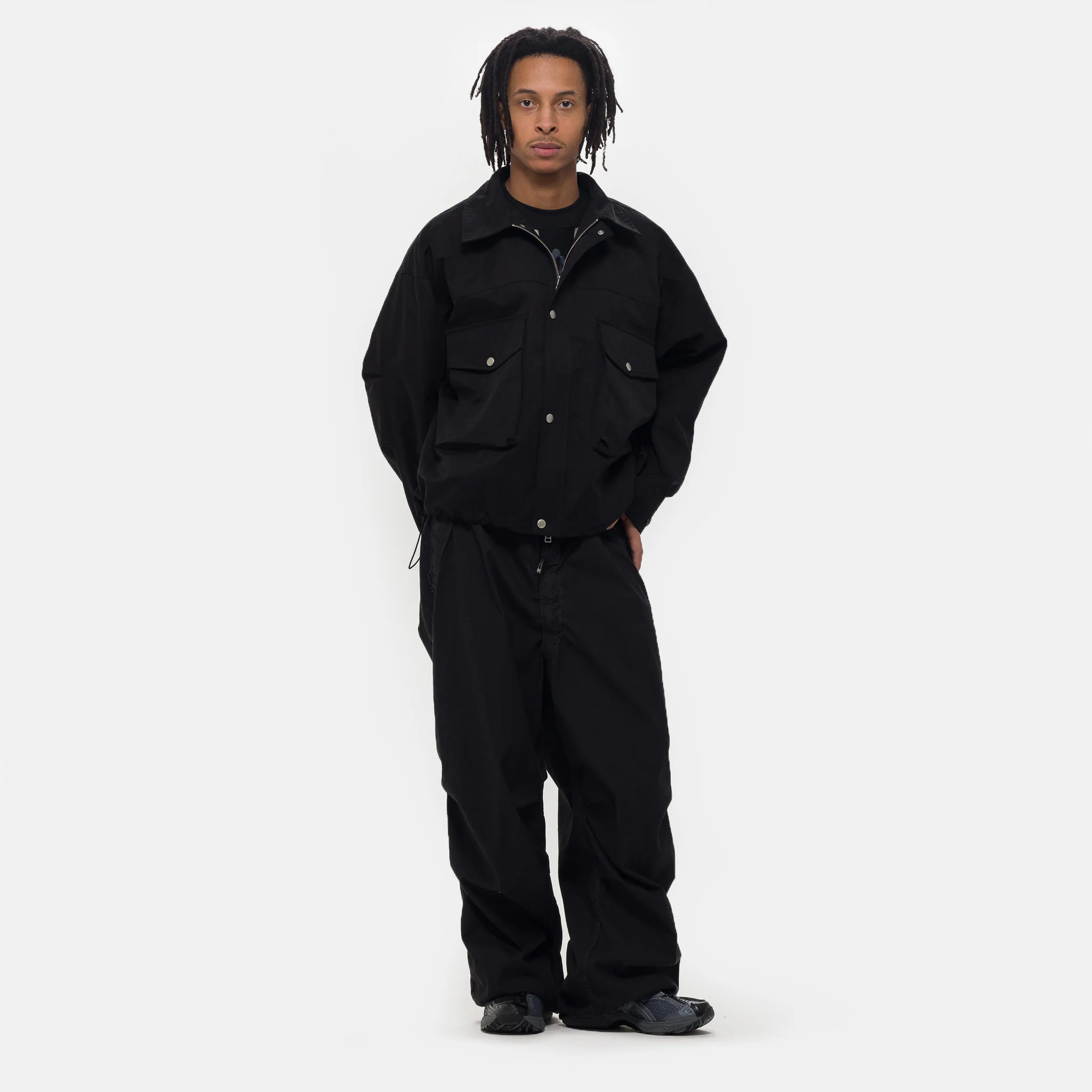 Big-Pocket Wind Jacket in Black - Image 2