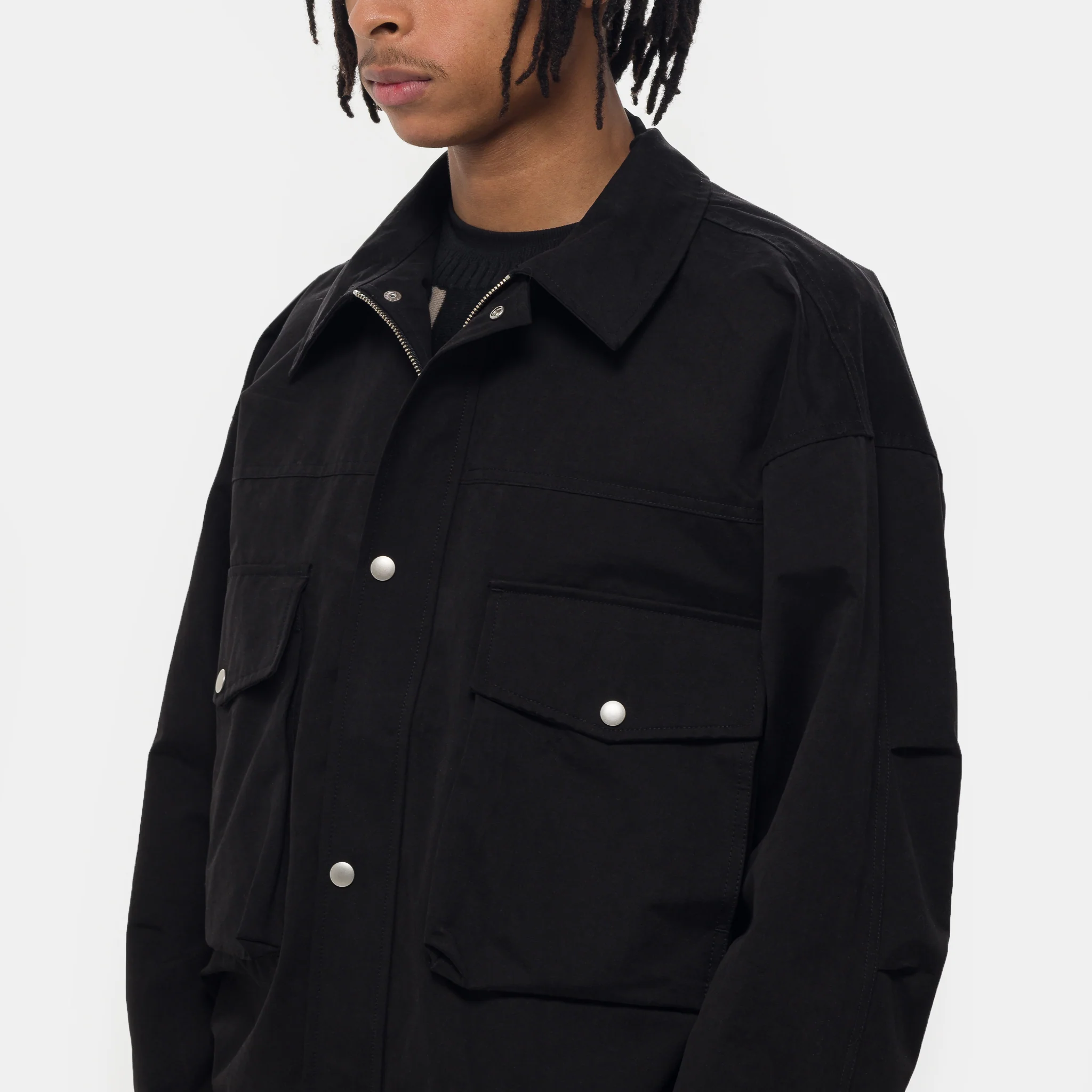 Big-Pocket Wind Jacket in Black - Image 4