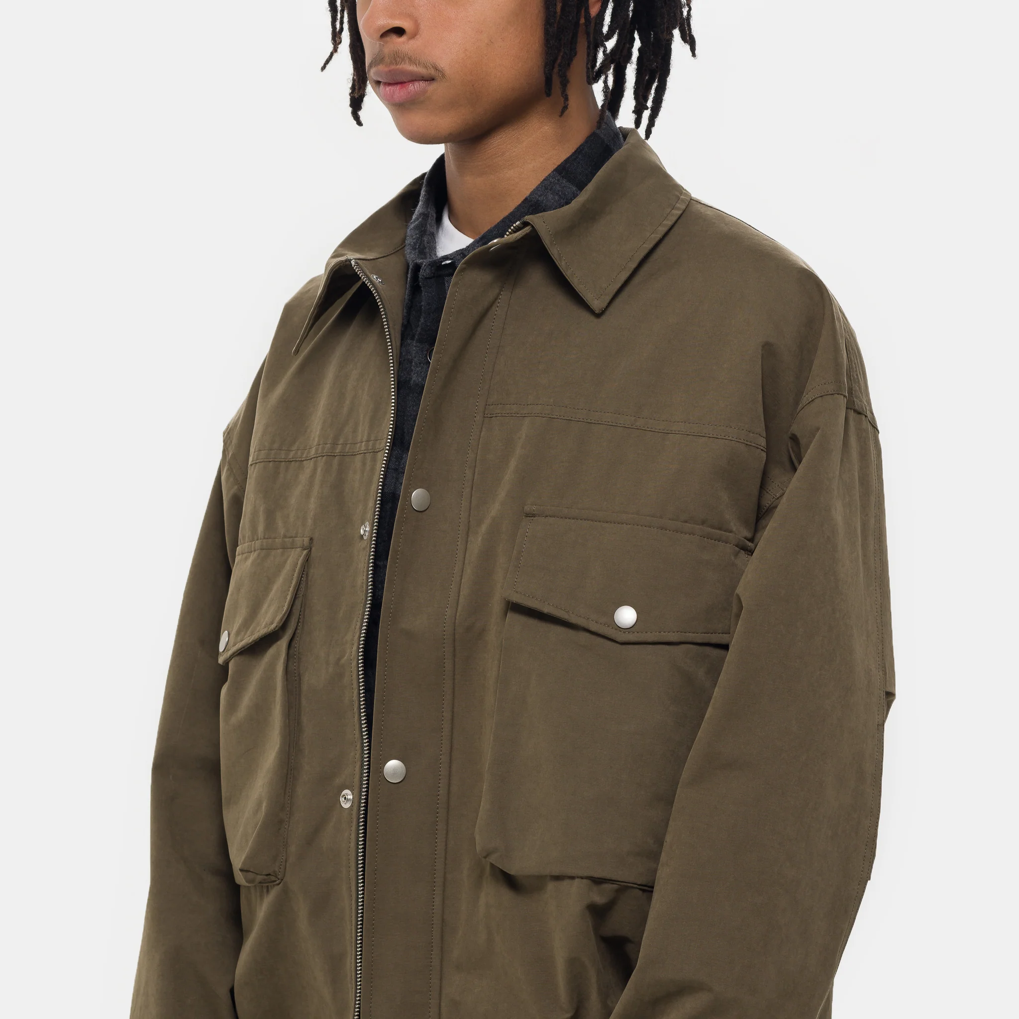 Big Pocket Wind Jacket in Khaki - Image 4