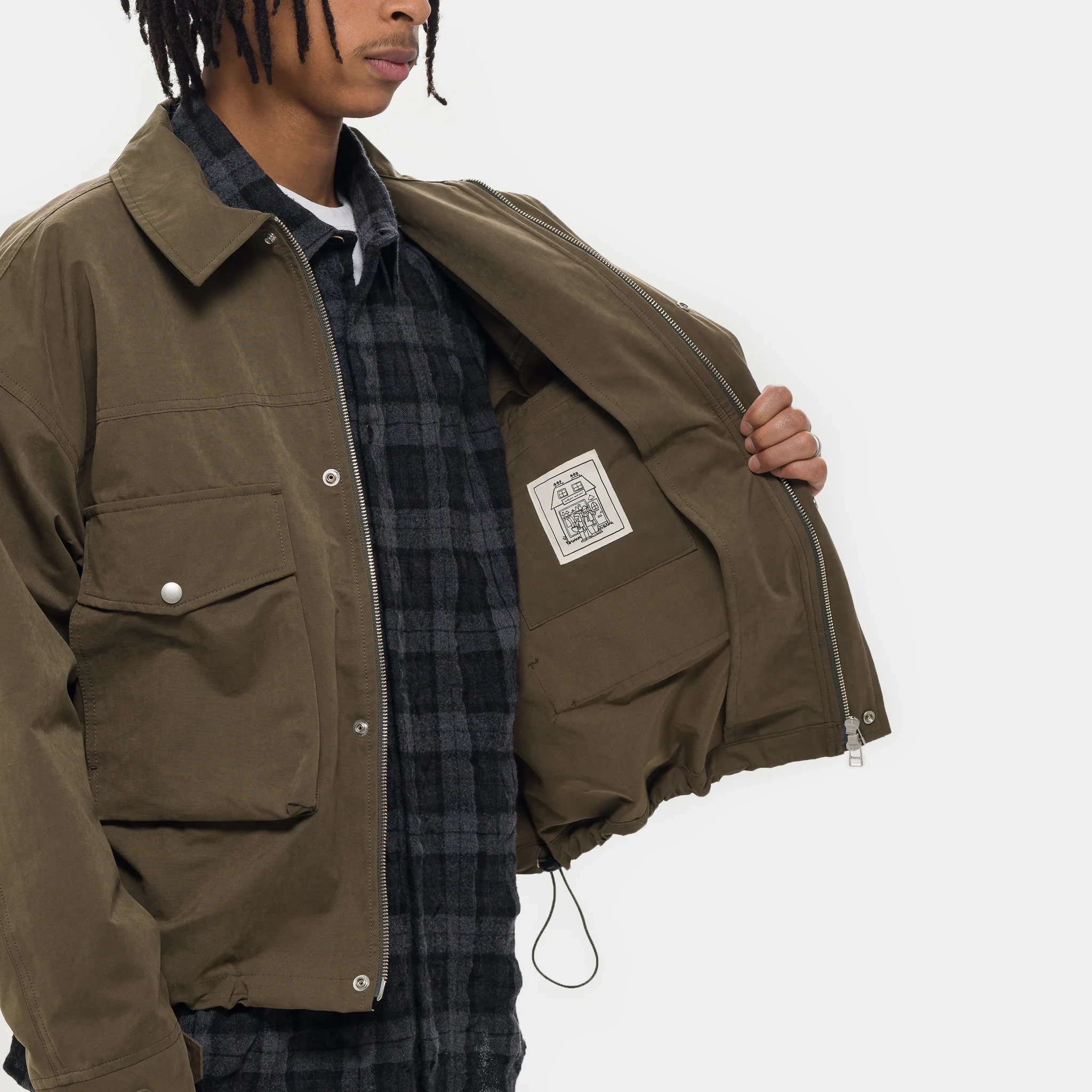 Big Pocket Wind Jacket in Khaki - Image 5