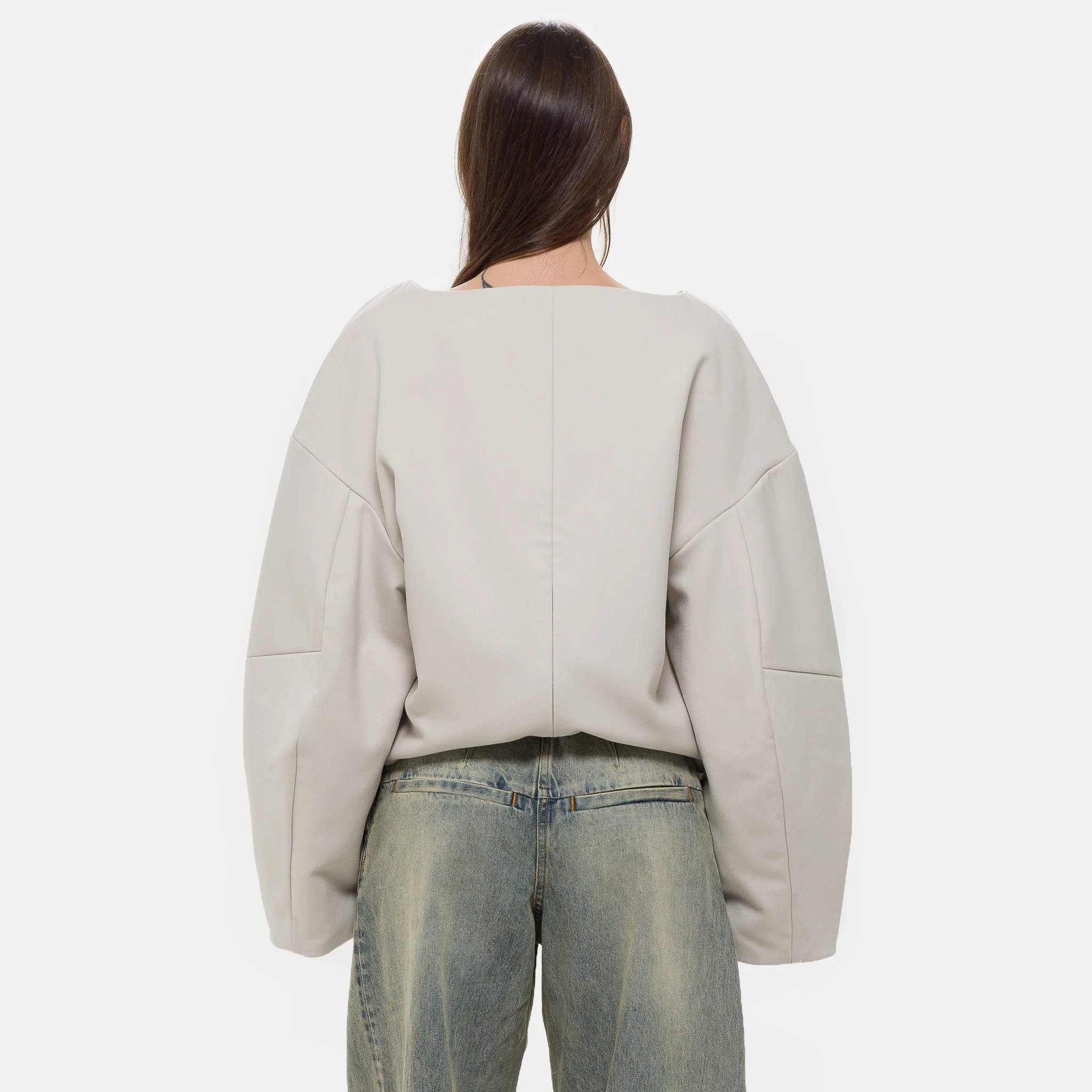 Boat Neck Jumper in Off White - Image 3