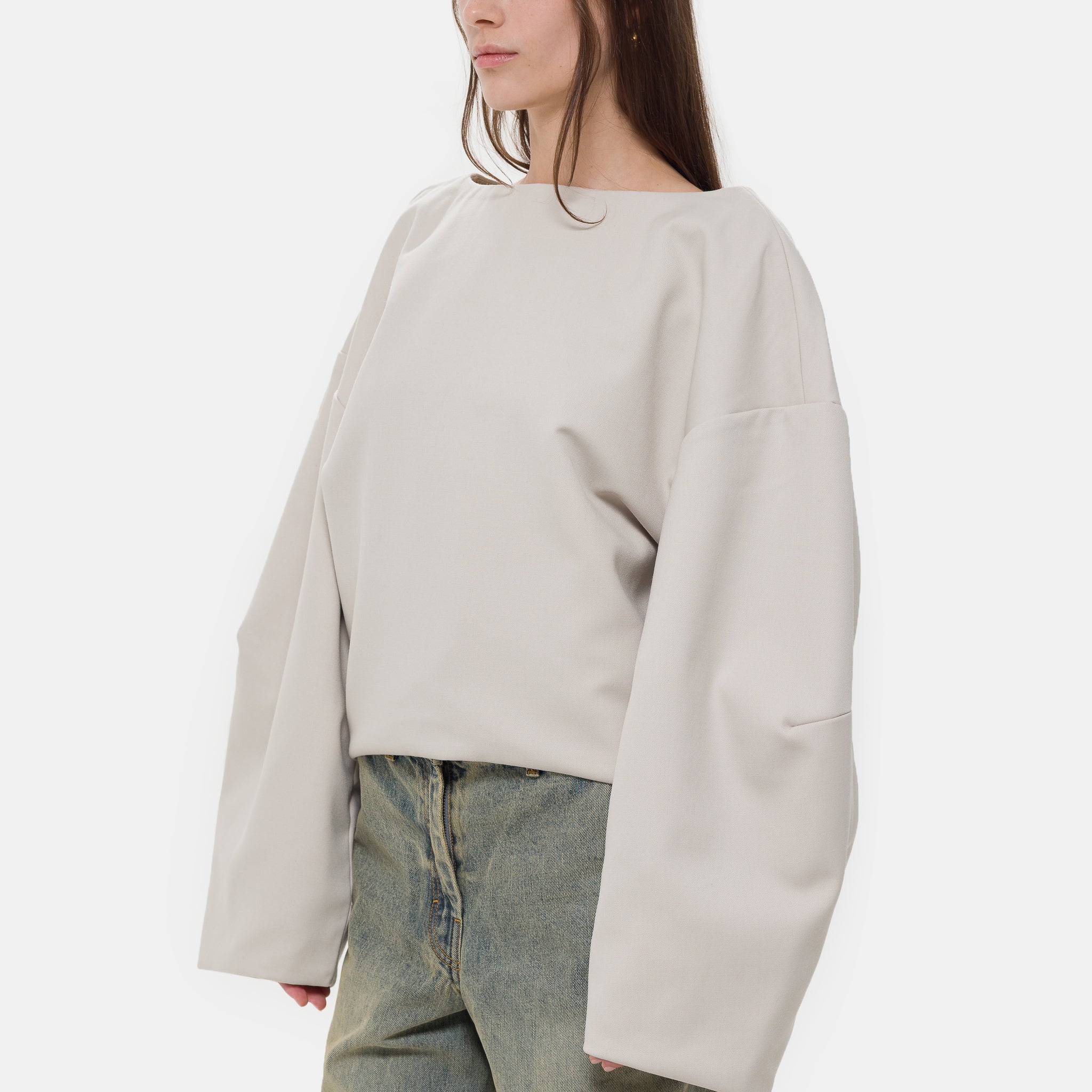 Boat Neck Jumper in Off White - Image 4